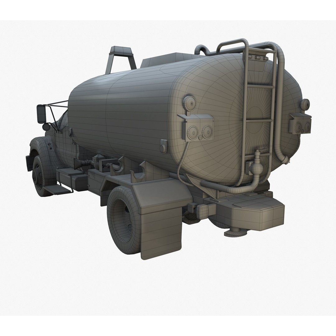 Water Truck 3D Model – Game Ready Low Poly Vehicle, PBR Textures - View 16