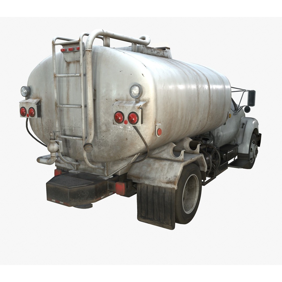 Water Truck 3D Model – Game Ready Low Poly Vehicle, PBR Textures - View 17