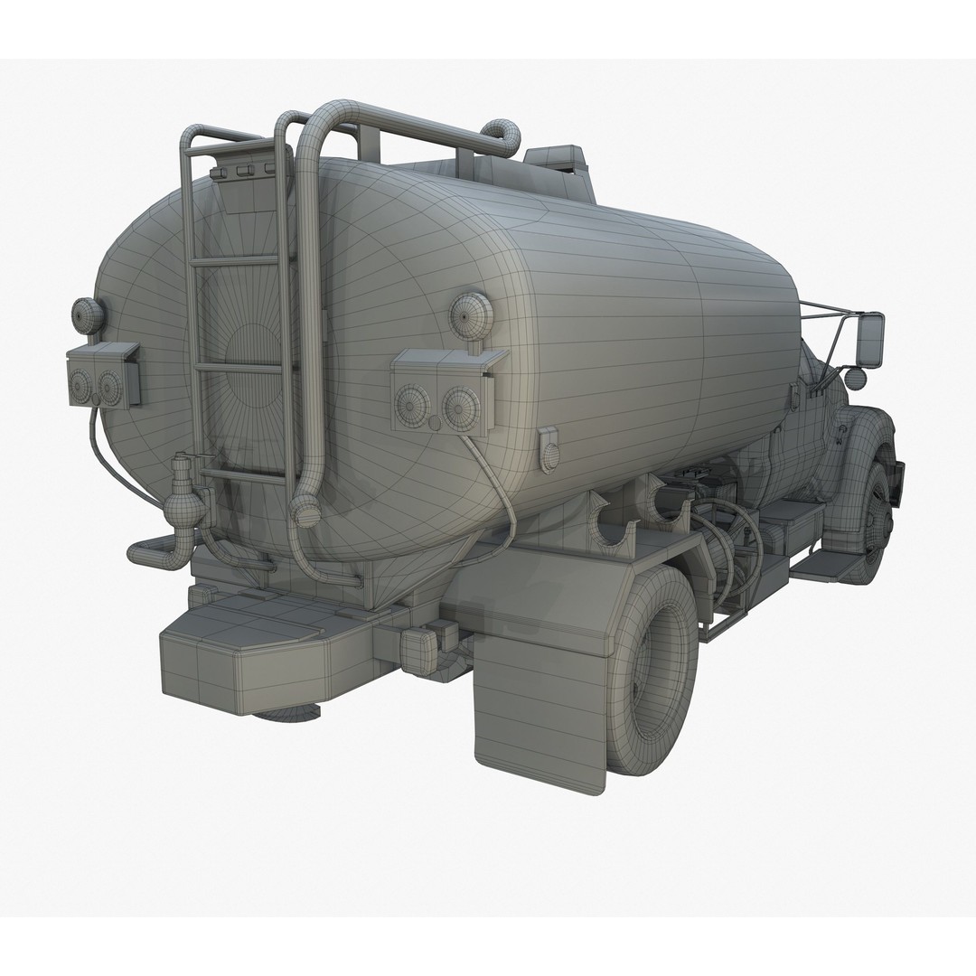 Water Truck 3D Model – Game Ready Low Poly Vehicle, PBR Textures - View 18