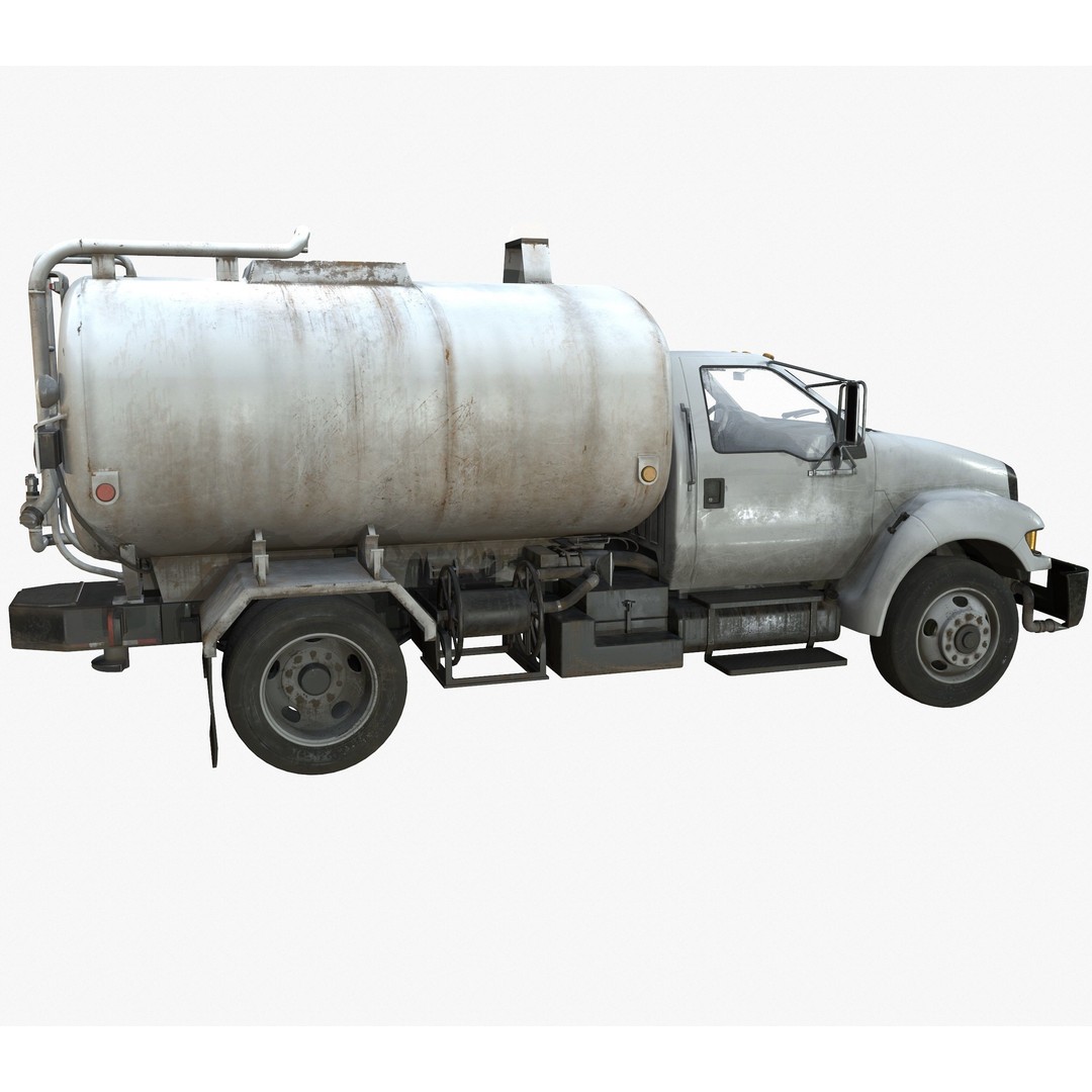 Water Truck 3D Model – Game Ready Low Poly Vehicle, PBR Textures - View 19