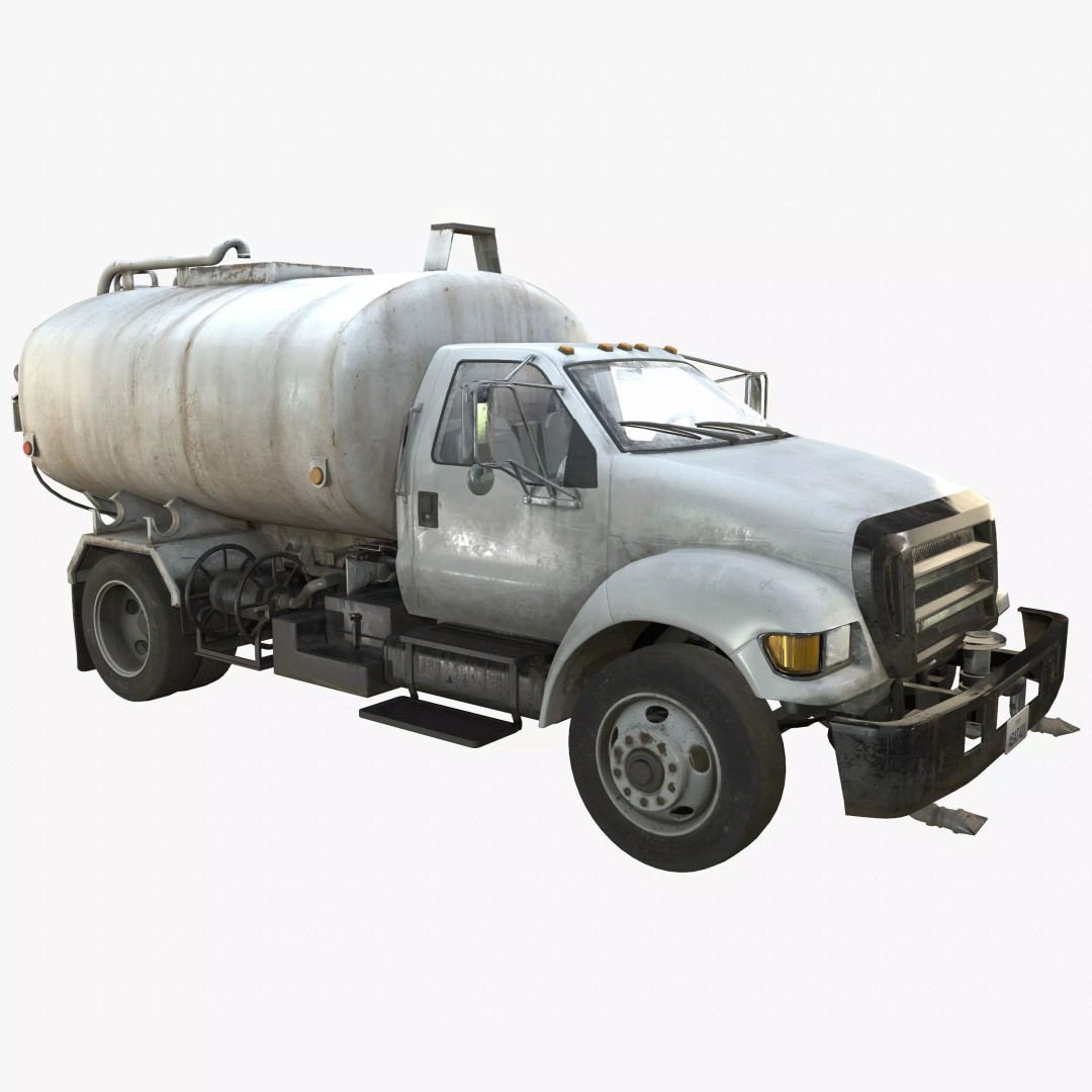 Water Truck 3D Model – Game Ready Low Poly Vehicle, PBR Textures - View 2