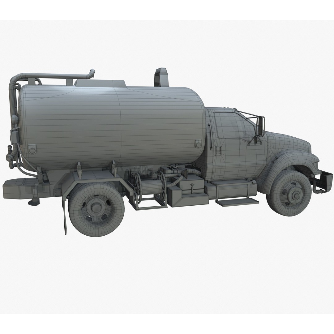 Water Truck 3D Model – Game Ready Low Poly Vehicle, PBR Textures - View 20