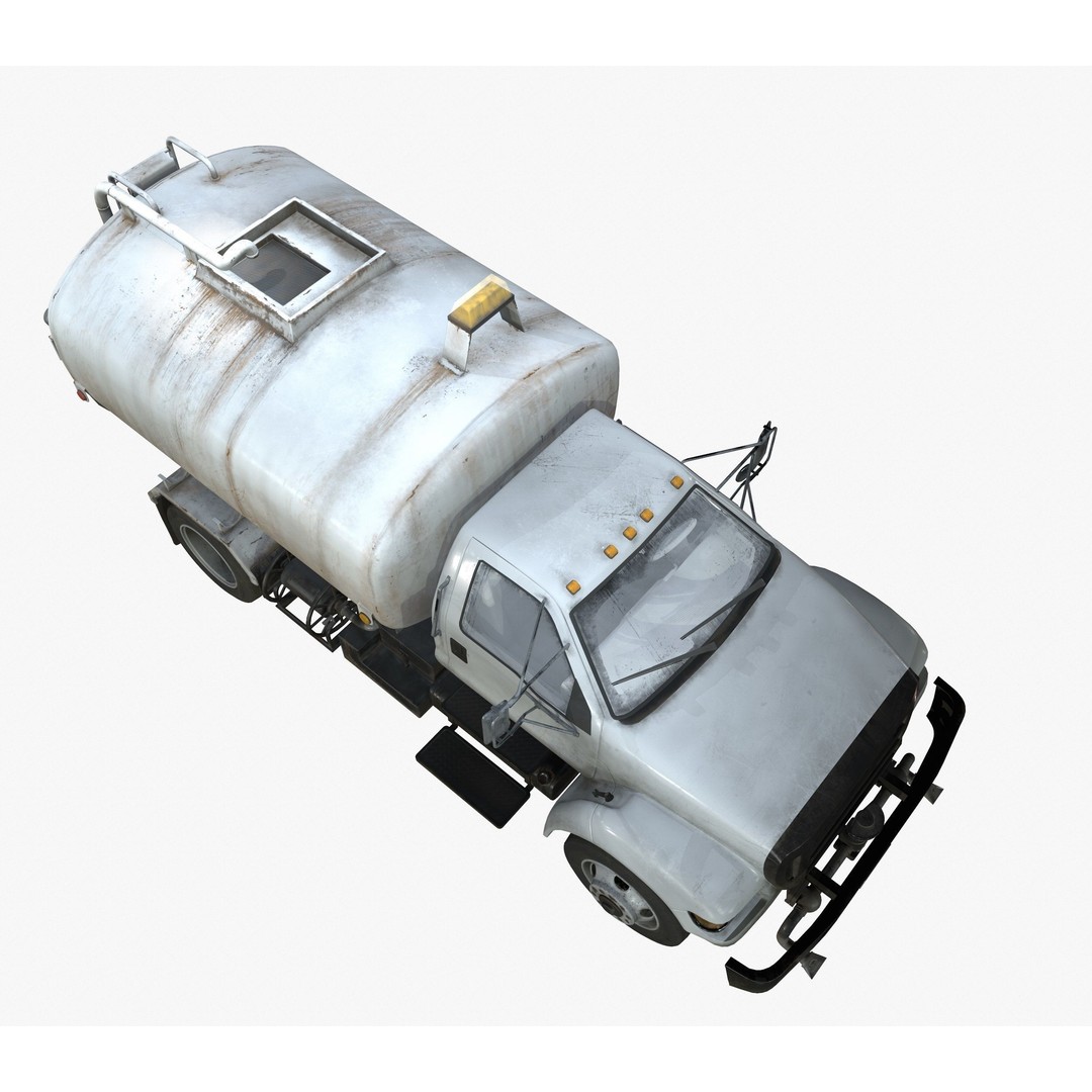 Water Truck 3D Model – Game Ready Low Poly Vehicle, PBR Textures - View 21