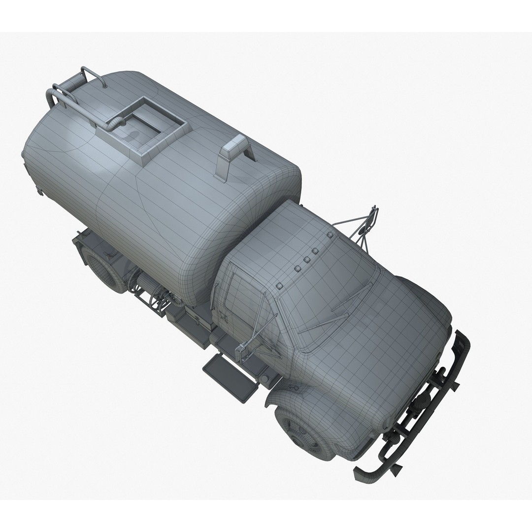 Water Truck 3D Model – Game Ready Low Poly Vehicle, PBR Textures - View 22