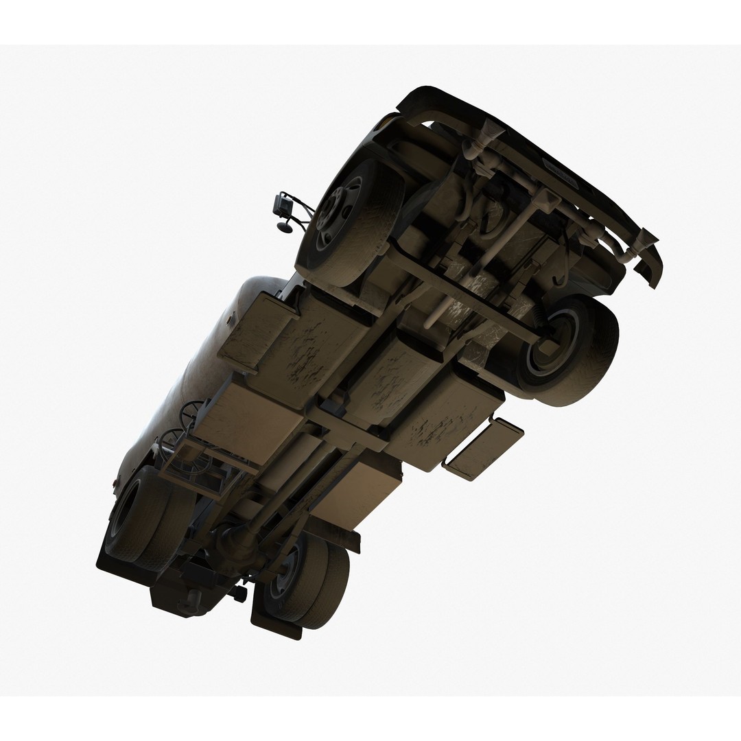 Water Truck 3D Model – Game Ready Low Poly Vehicle, PBR Textures - View 23