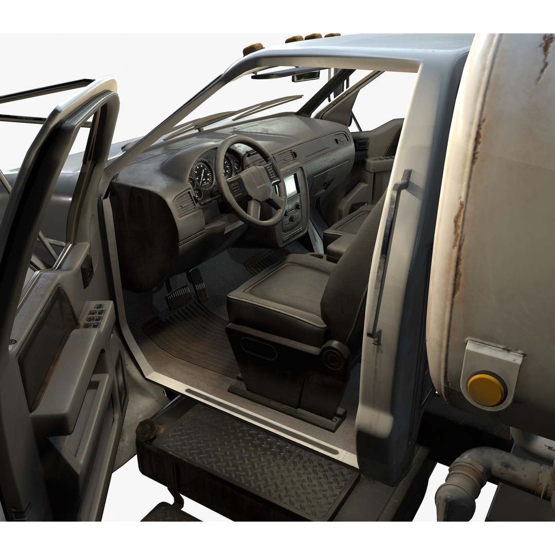Water Truck 3D Model – Game Ready Low Poly Vehicle, PBR Textures - View 27