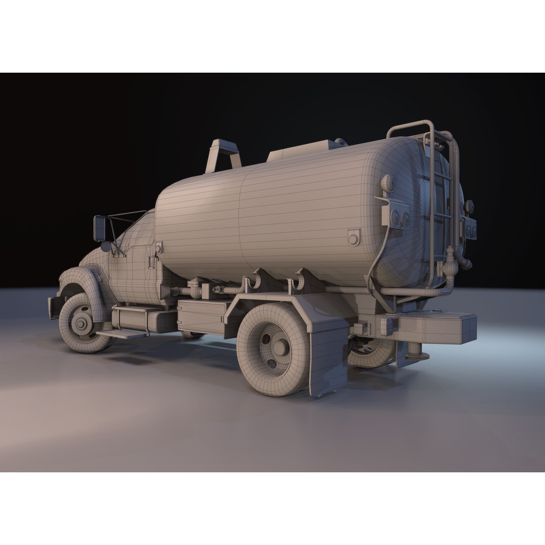 Water Truck 3D Model – Game Ready Low Poly Vehicle, PBR Textures - View 29