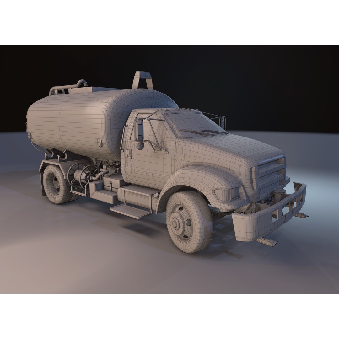 Water Truck 3D Model – Game Ready Low Poly Vehicle, PBR Textures - View 30