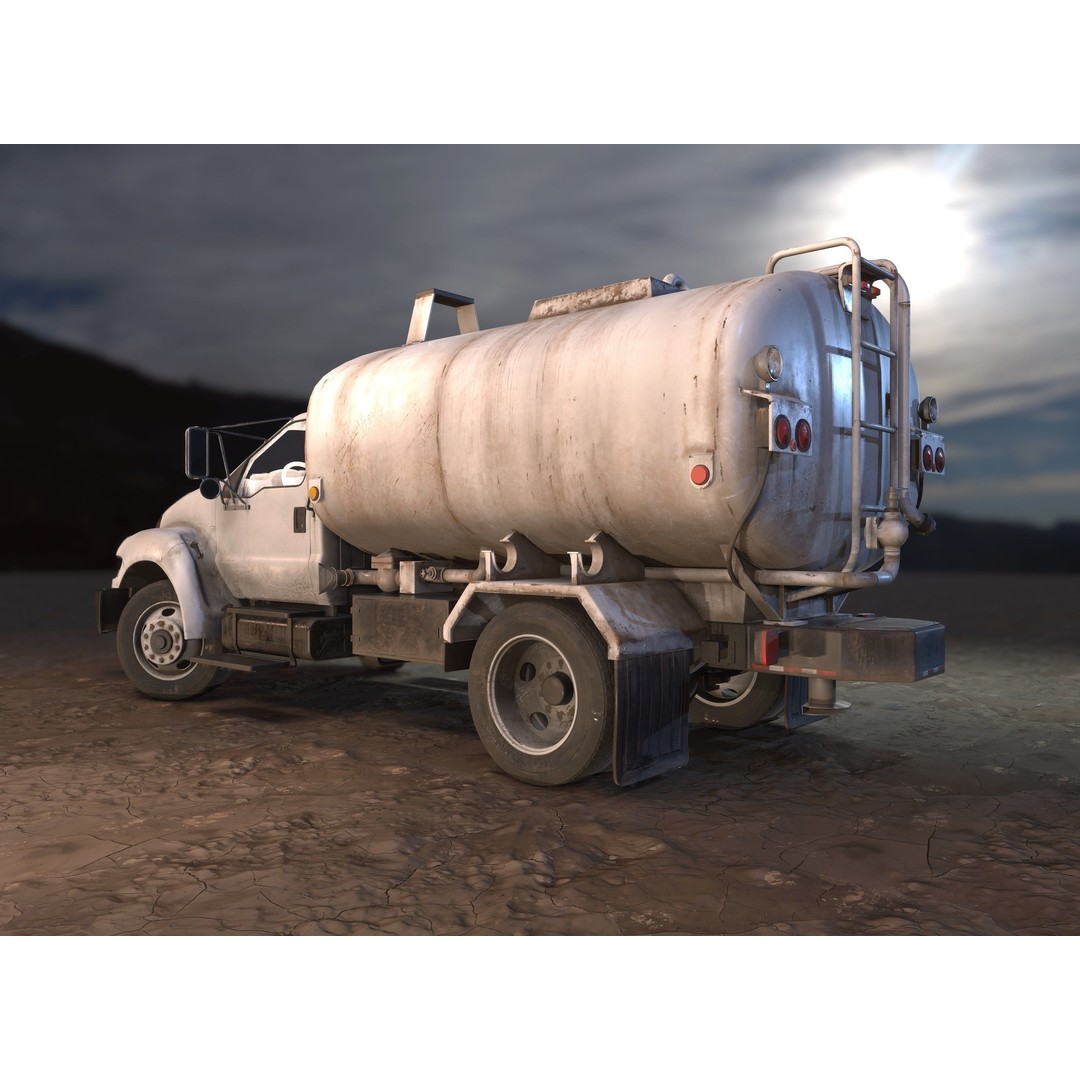 Water Truck 3D Model – Game Ready Low Poly Vehicle, PBR Textures - View 4