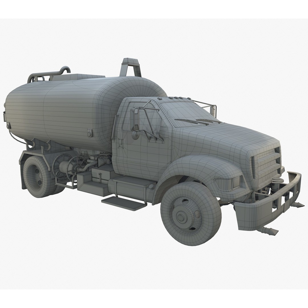 Water Truck 3D Model – Game Ready Low Poly Vehicle, PBR Textures - View 6