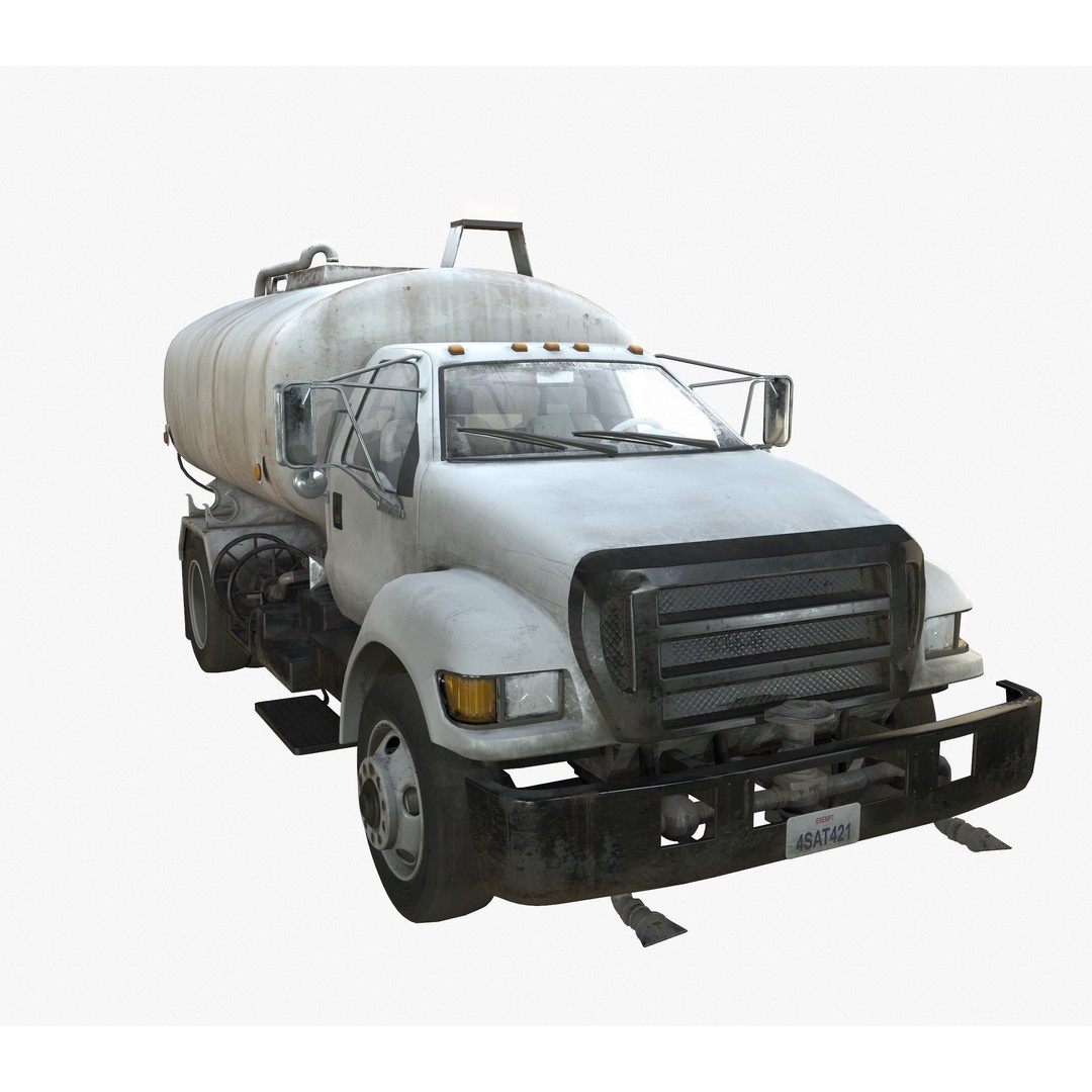 Water Truck 3D Model – Game Ready Low Poly Vehicle, PBR Textures - View 7