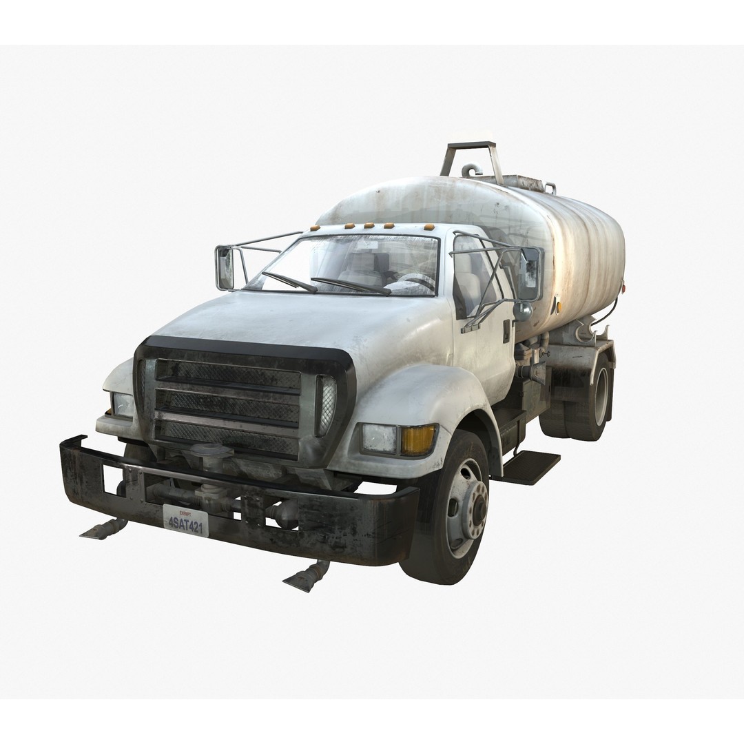 Water Truck 3D Model – Game Ready Low Poly Vehicle, PBR Textures - View 9