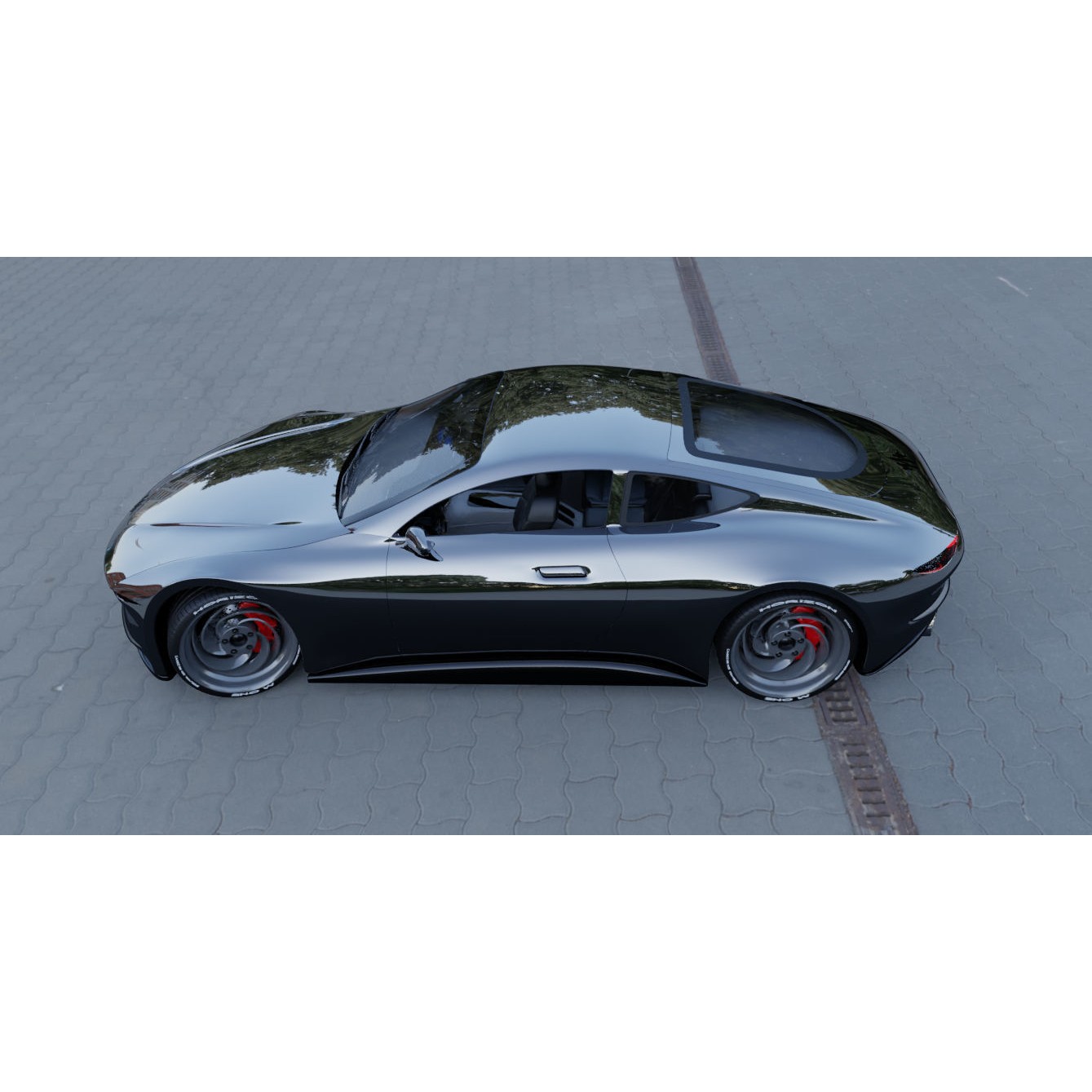 Futuristic Concept Car - High-Poly 3D Model