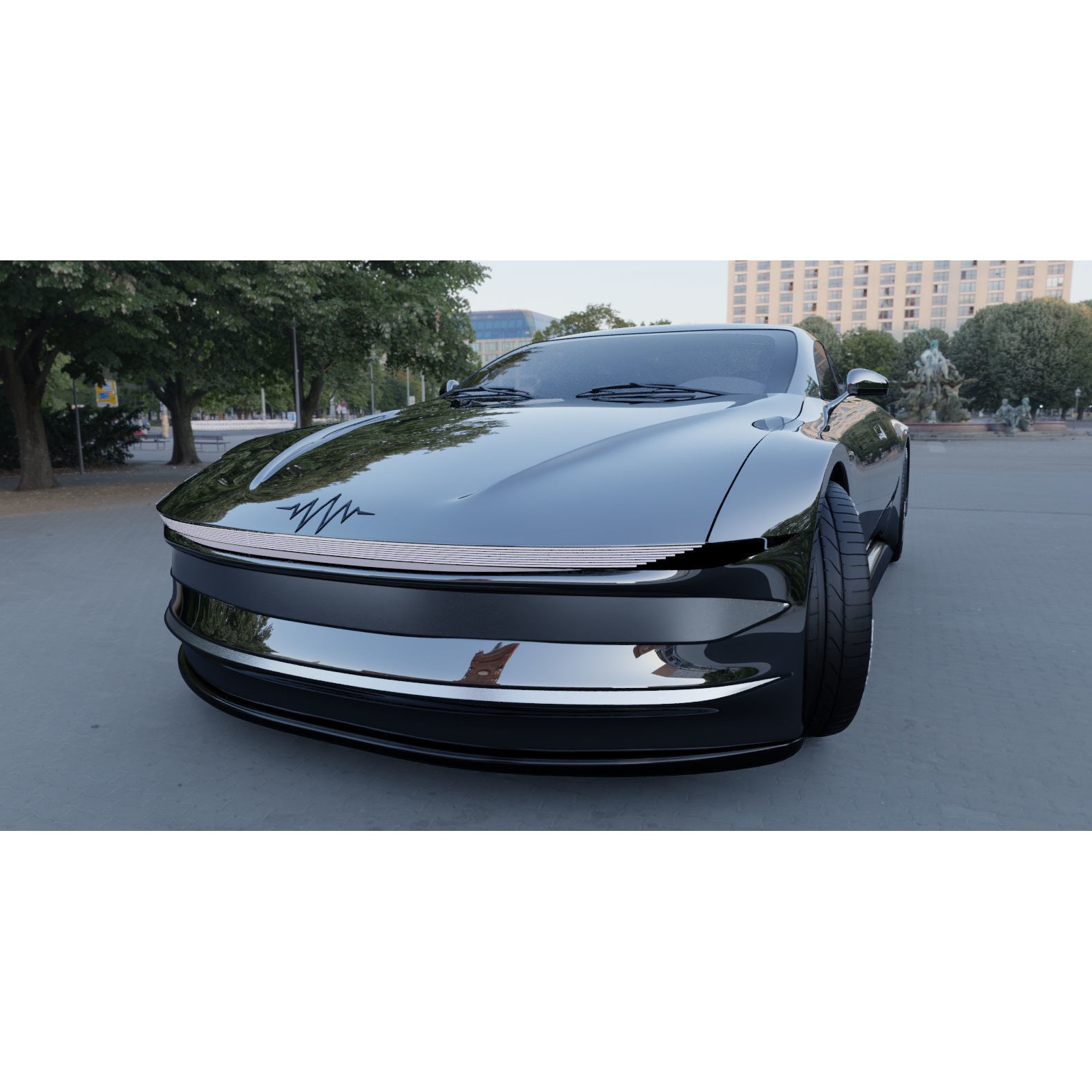 Futuristic Concept Car - High-Poly 3D Model - View 11