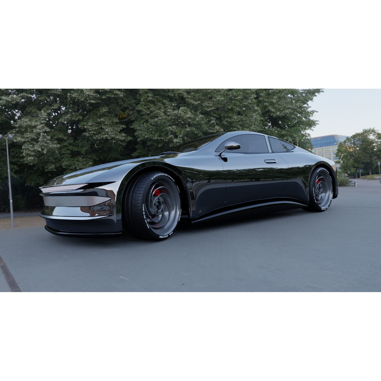 Futuristic Concept Car - High-Poly 3D Model - View 12