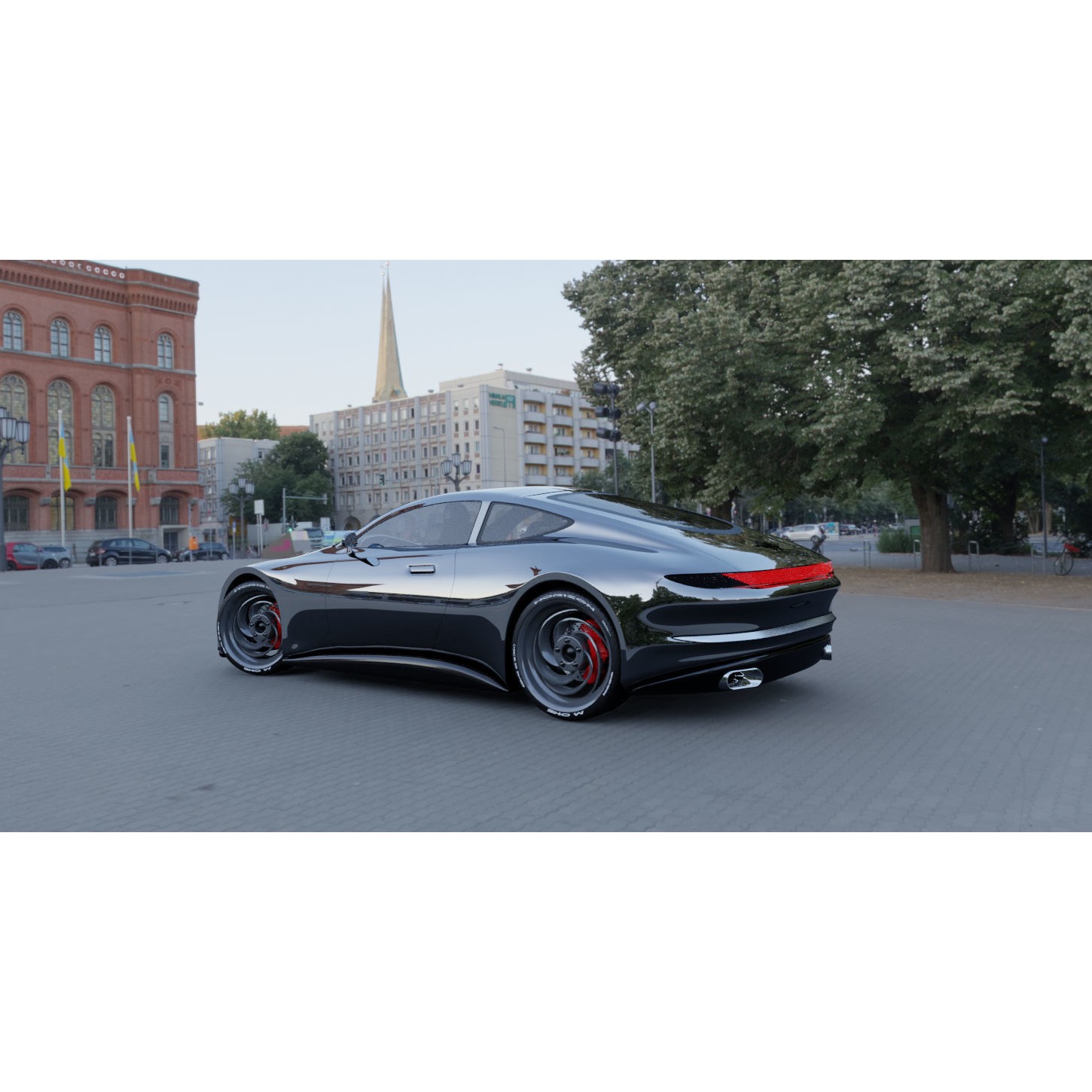 Futuristic Concept Car - High-Poly 3D Model - View 22