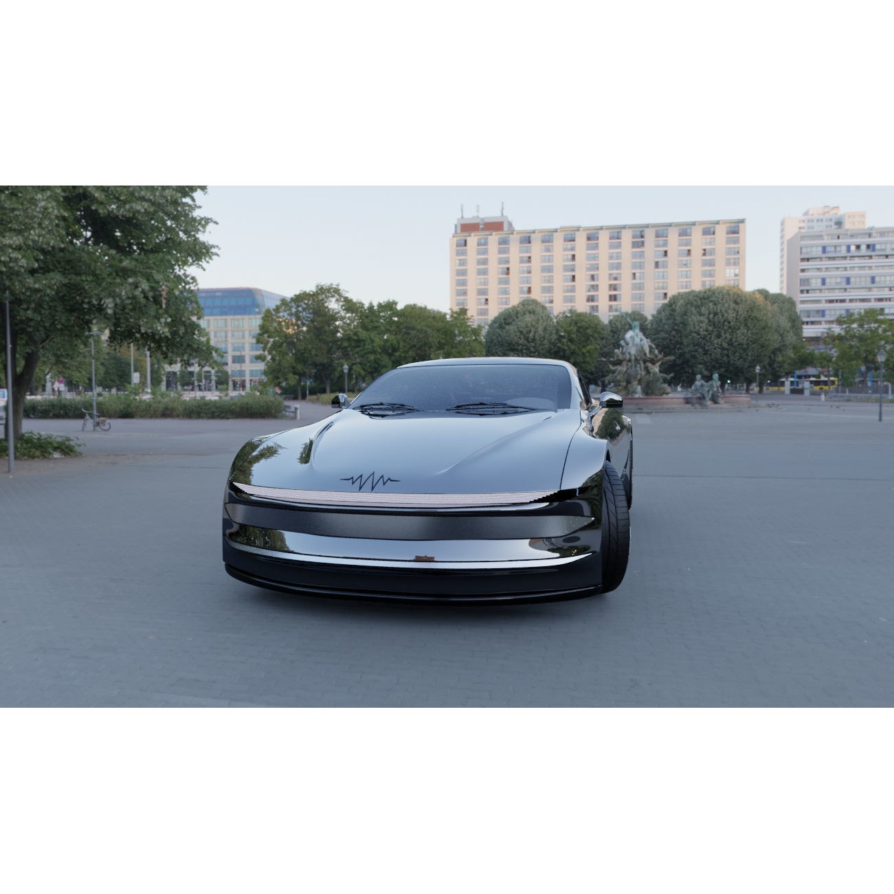 Futuristic Concept Car - High-Poly 3D Model - View 3