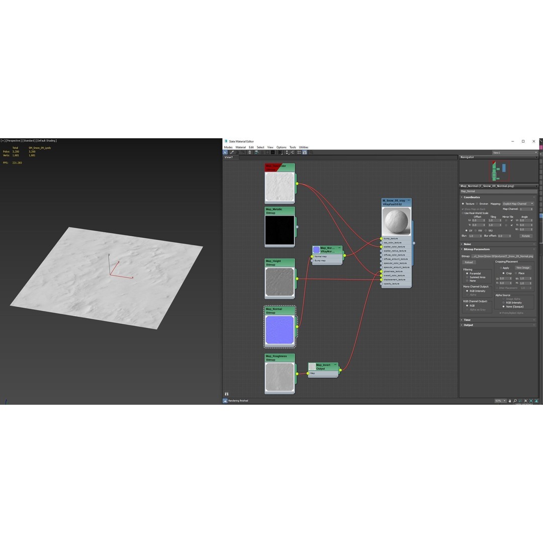 Snow 3D Model – PBR Low-Poly Terrain Asset, FBX, OBJ, Blender