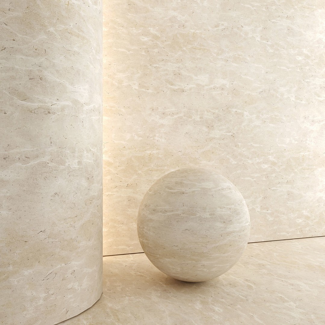 Brushed Limestone 3D Model – High-Quality PBR Texture, FBX & OBJ - View 4