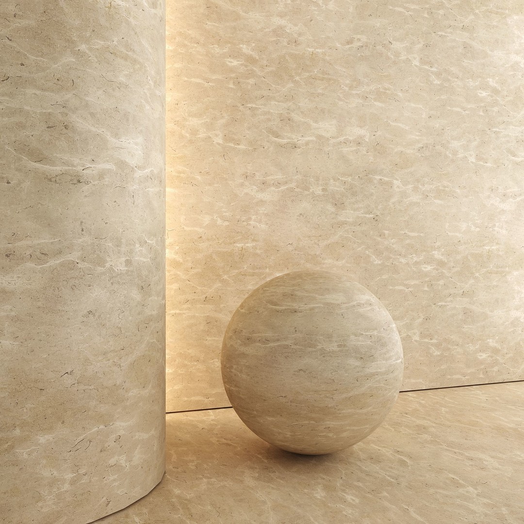 Brushed Limestone 3D Model – High-Quality PBR Texture, FBX & OBJ - View 5