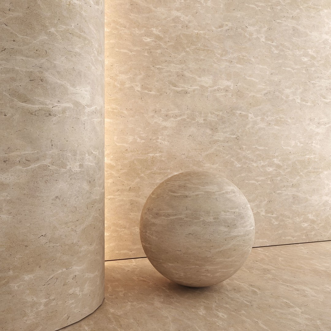 Brushed Limestone 3D Model – High-Quality PBR Texture, FBX & OBJ - View 6