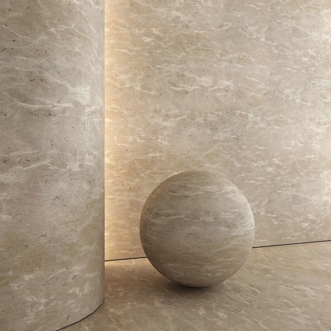 Brushed Limestone 3D Model – High-Quality PBR Texture, FBX & OBJ - View 7