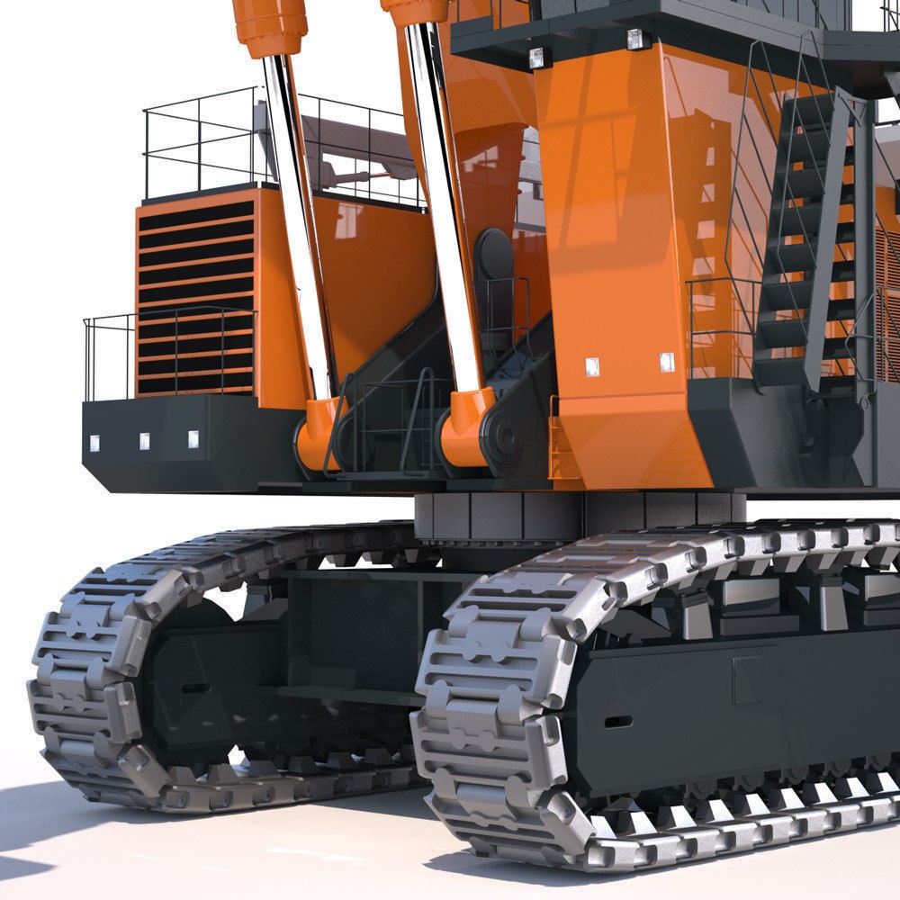 Excavator Hitachi EX8000 3D Model – High Poly Industrial Vehicle, FBX - View 10