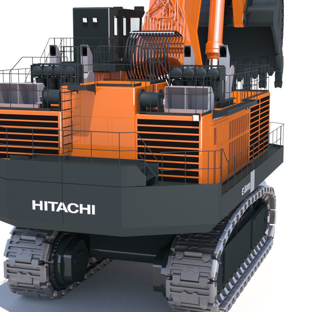 Excavator Hitachi EX8000 3D Model – High Poly Industrial Vehicle, FBX - View 13