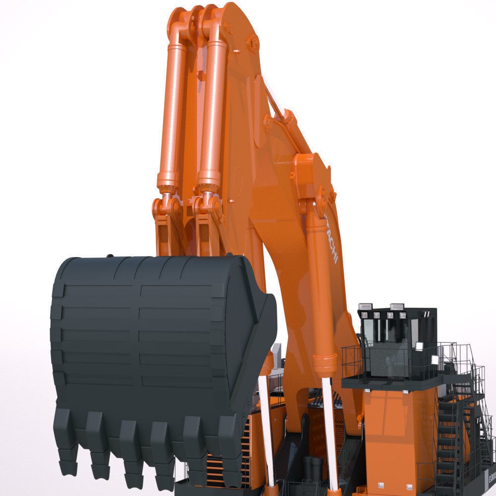 Excavator Hitachi EX8000 3D Model – High Poly Industrial Vehicle, FBX - View 15
