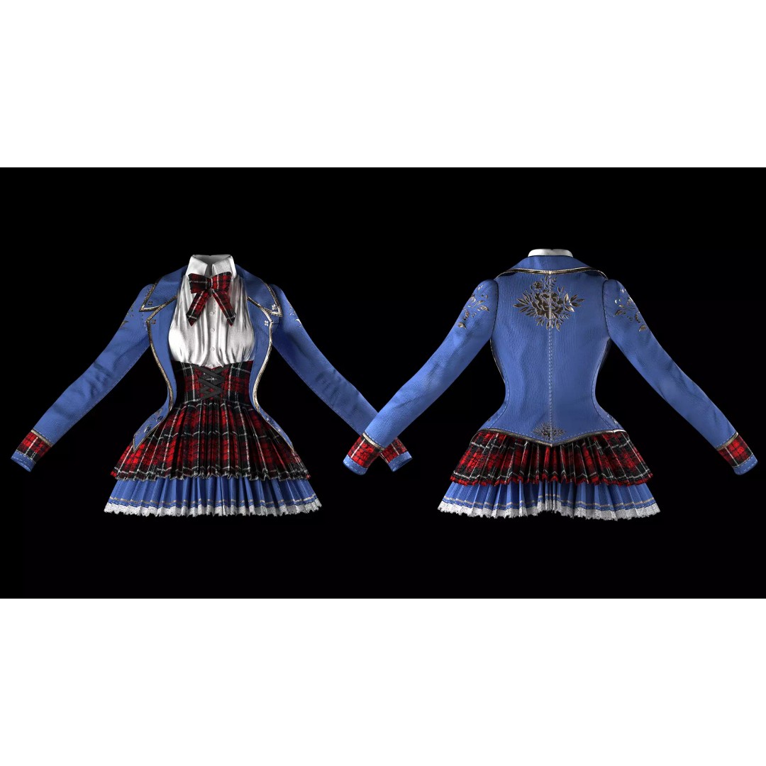 Victorian Fantasy Outfits 3D Model – High Poly Game Asset, FBX/OBJ