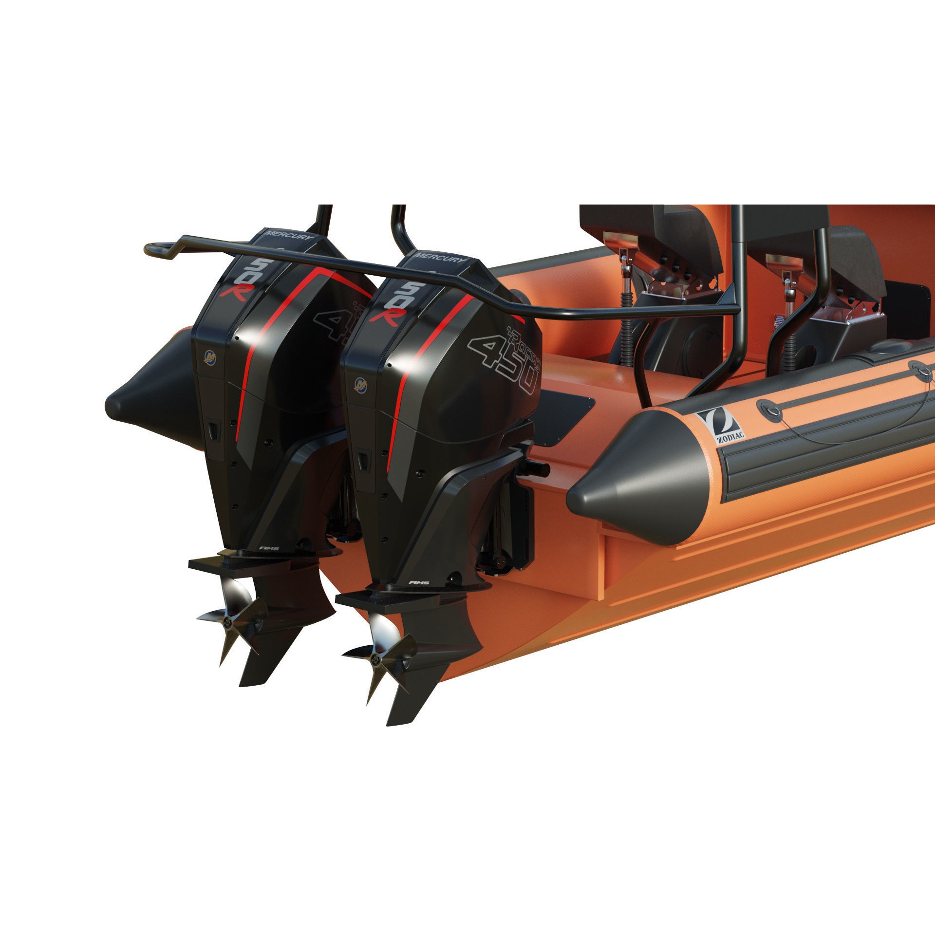 Zodiac Inflatable Lifeboat - Low-Poly Game-Ready 3D Model - View 11