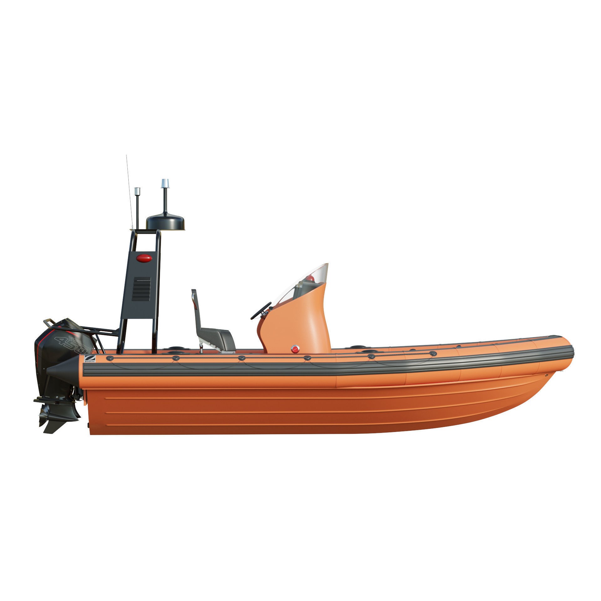 Zodiac Inflatable Lifeboat - Low-Poly Game-Ready 3D Model - View 14