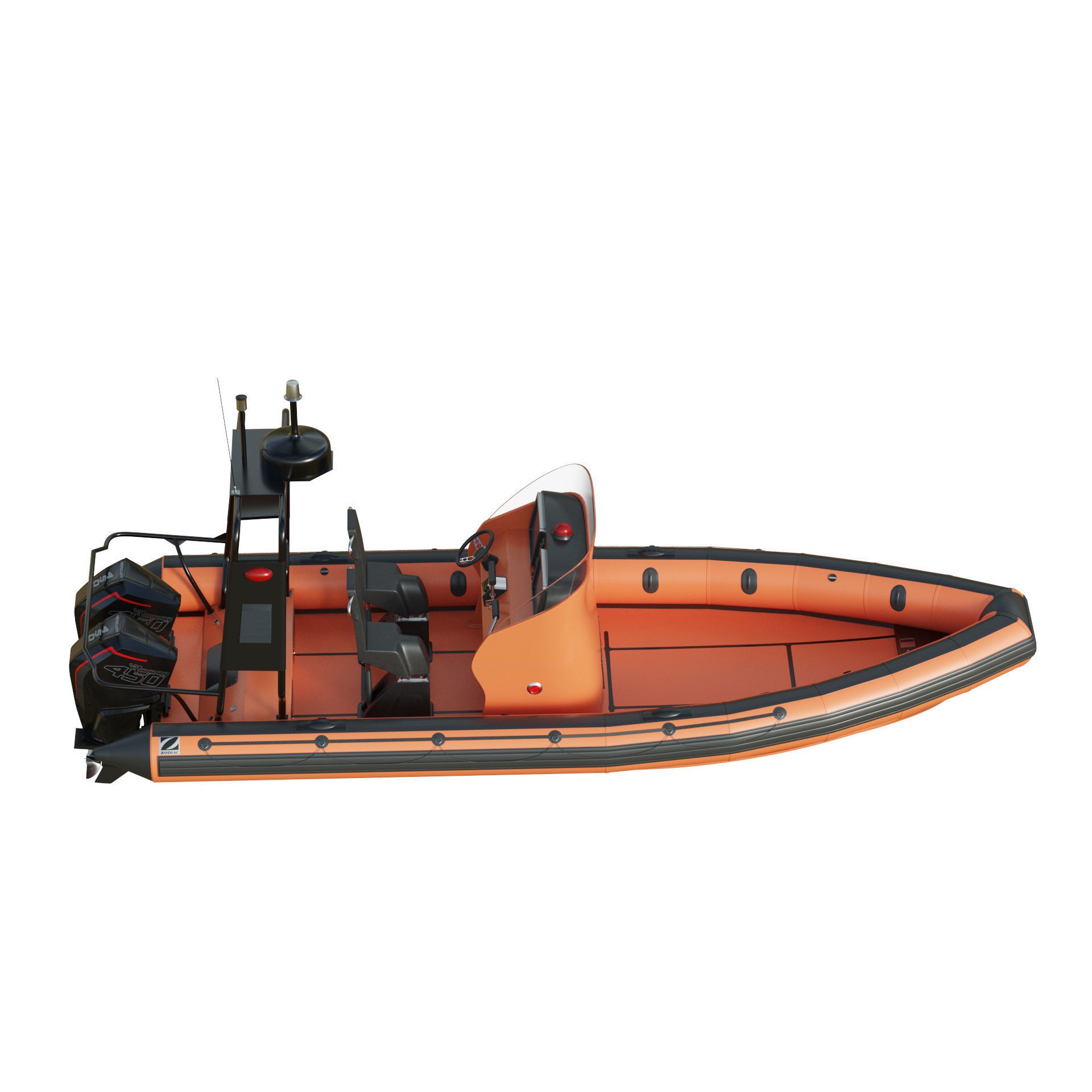 Zodiac Inflatable Lifeboat - Low-Poly Game-Ready 3D Model - View 15