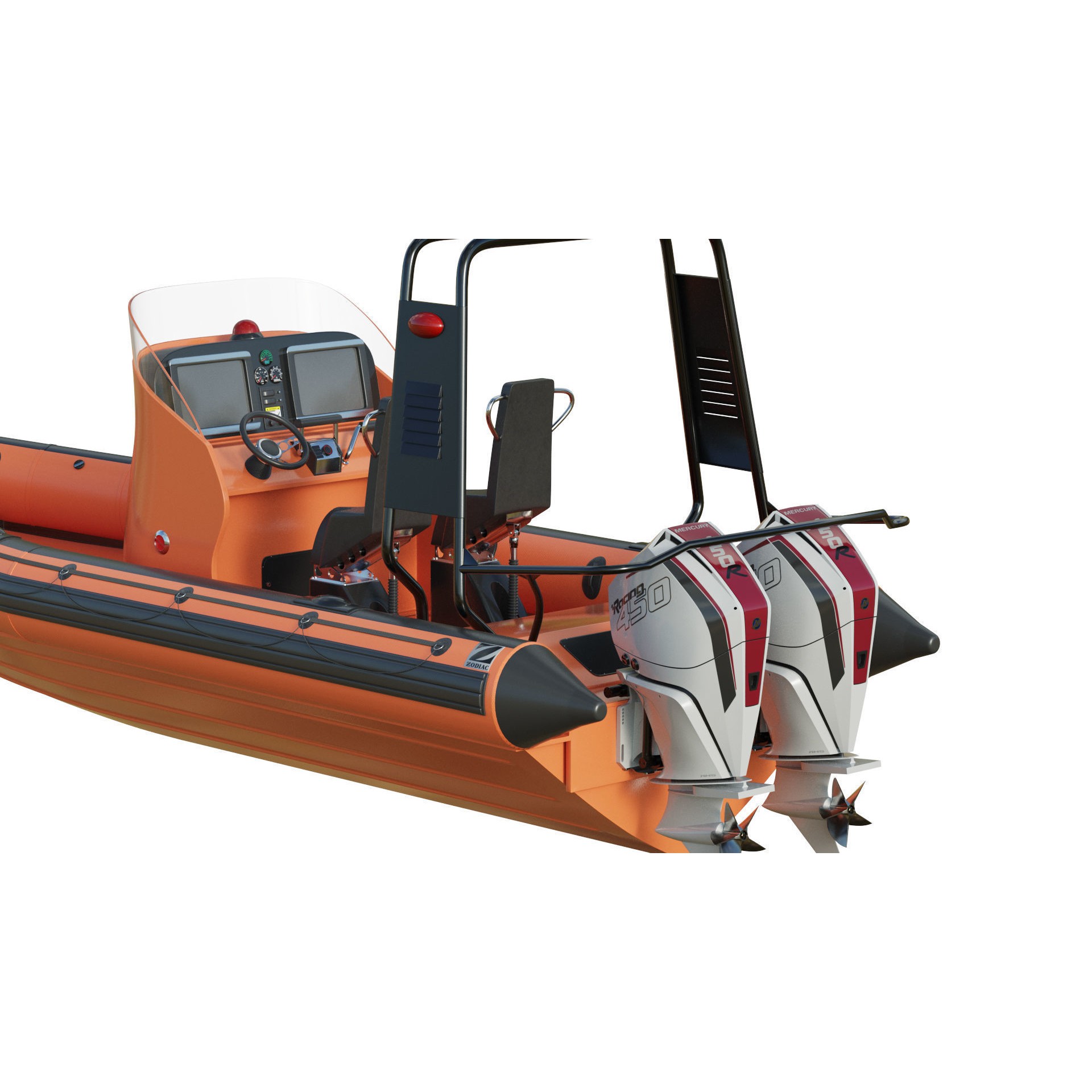 Zodiac Inflatable Lifeboat - Low-Poly Game-Ready 3D Model - View 20