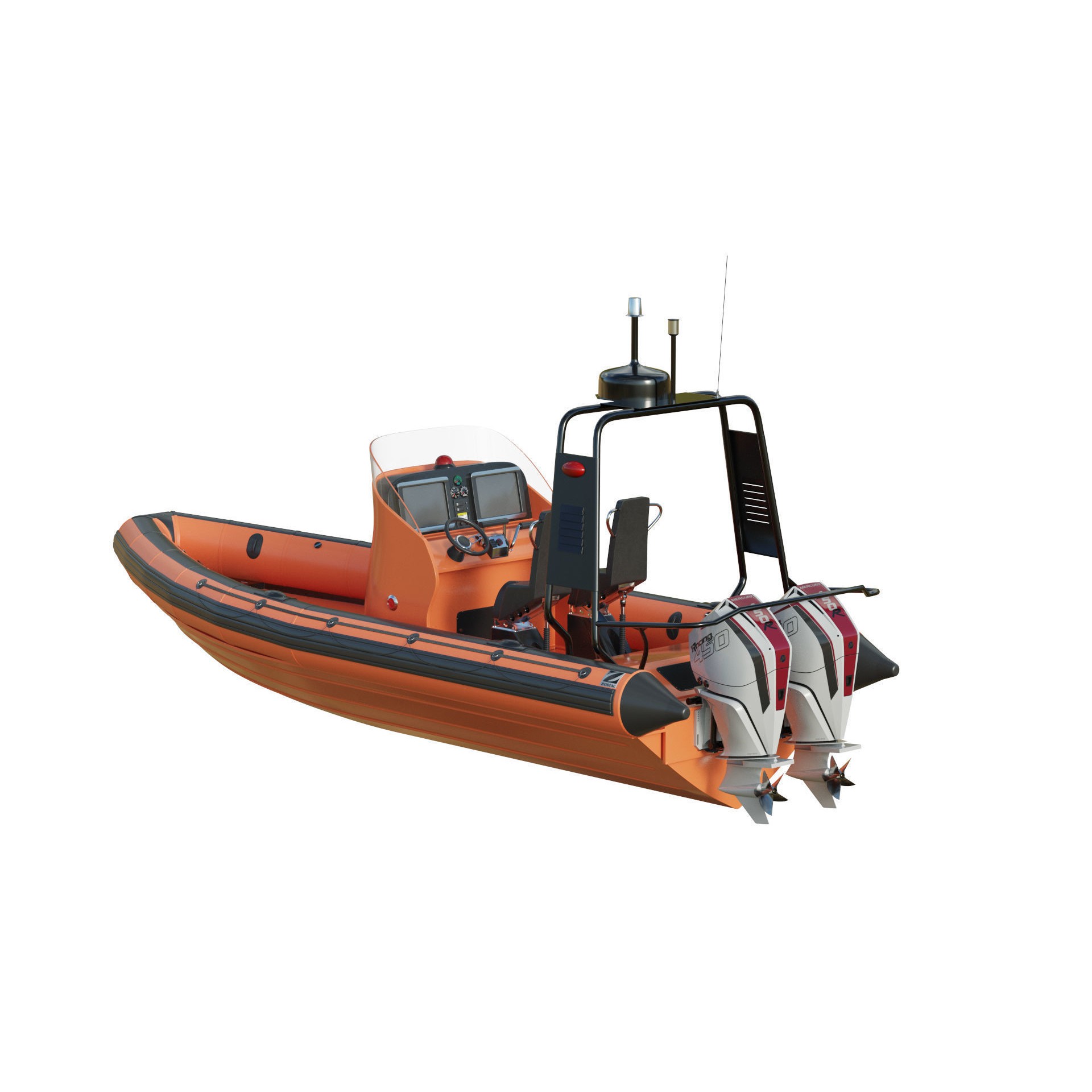 Zodiac Inflatable Lifeboat - Low-Poly Game-Ready 3D Model - View 21