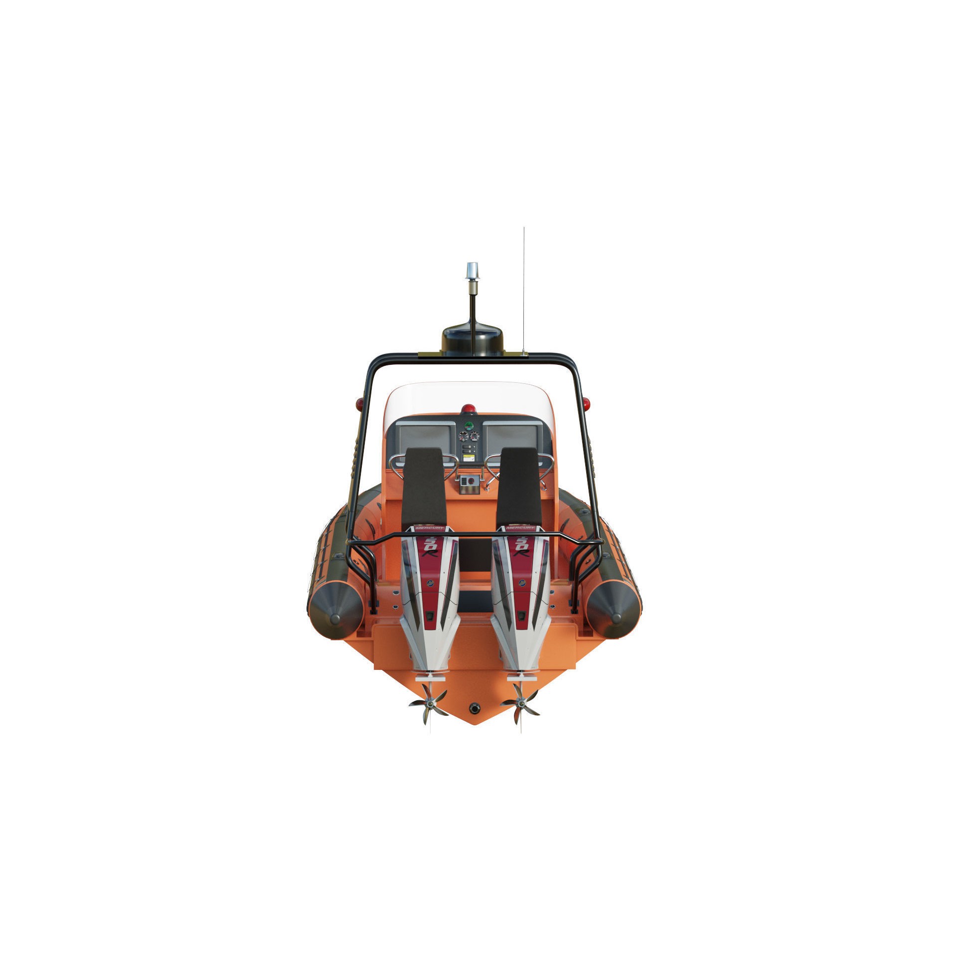 Zodiac Inflatable Lifeboat - Low-Poly Game-Ready 3D Model - View 22