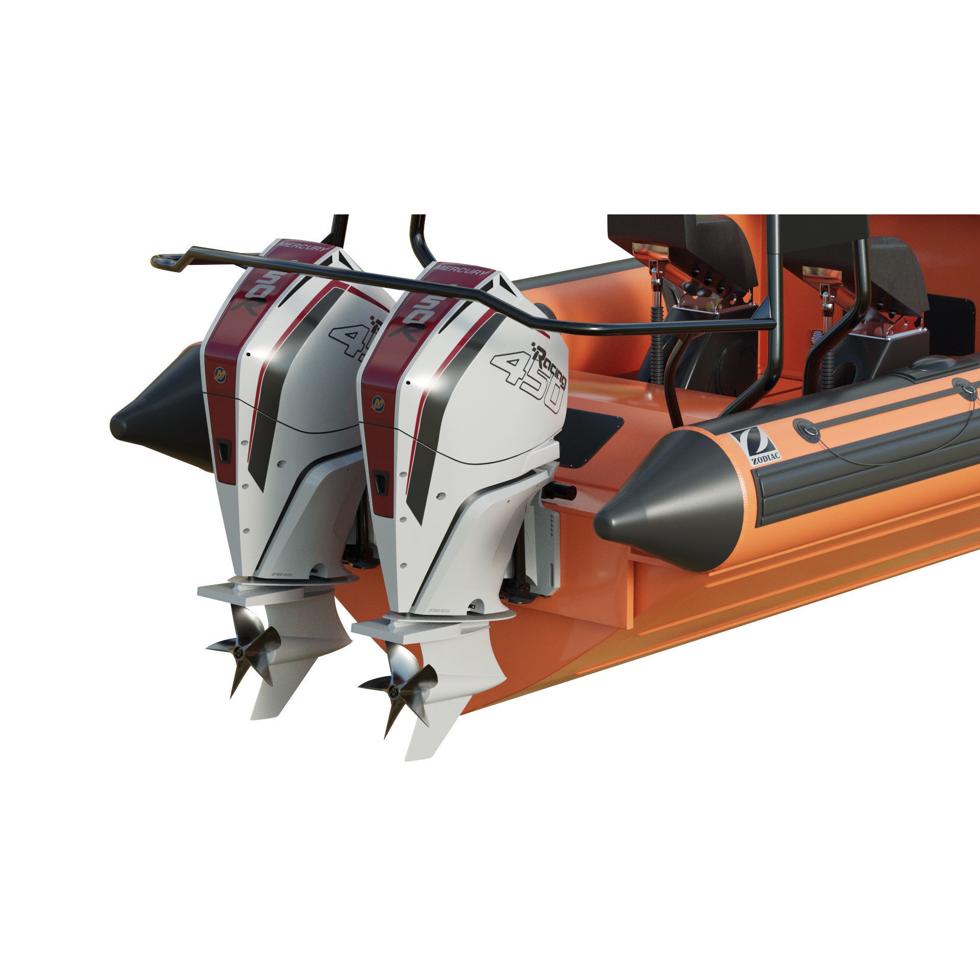 Zodiac Inflatable Lifeboat - Low-Poly Game-Ready 3D Model - View 24
