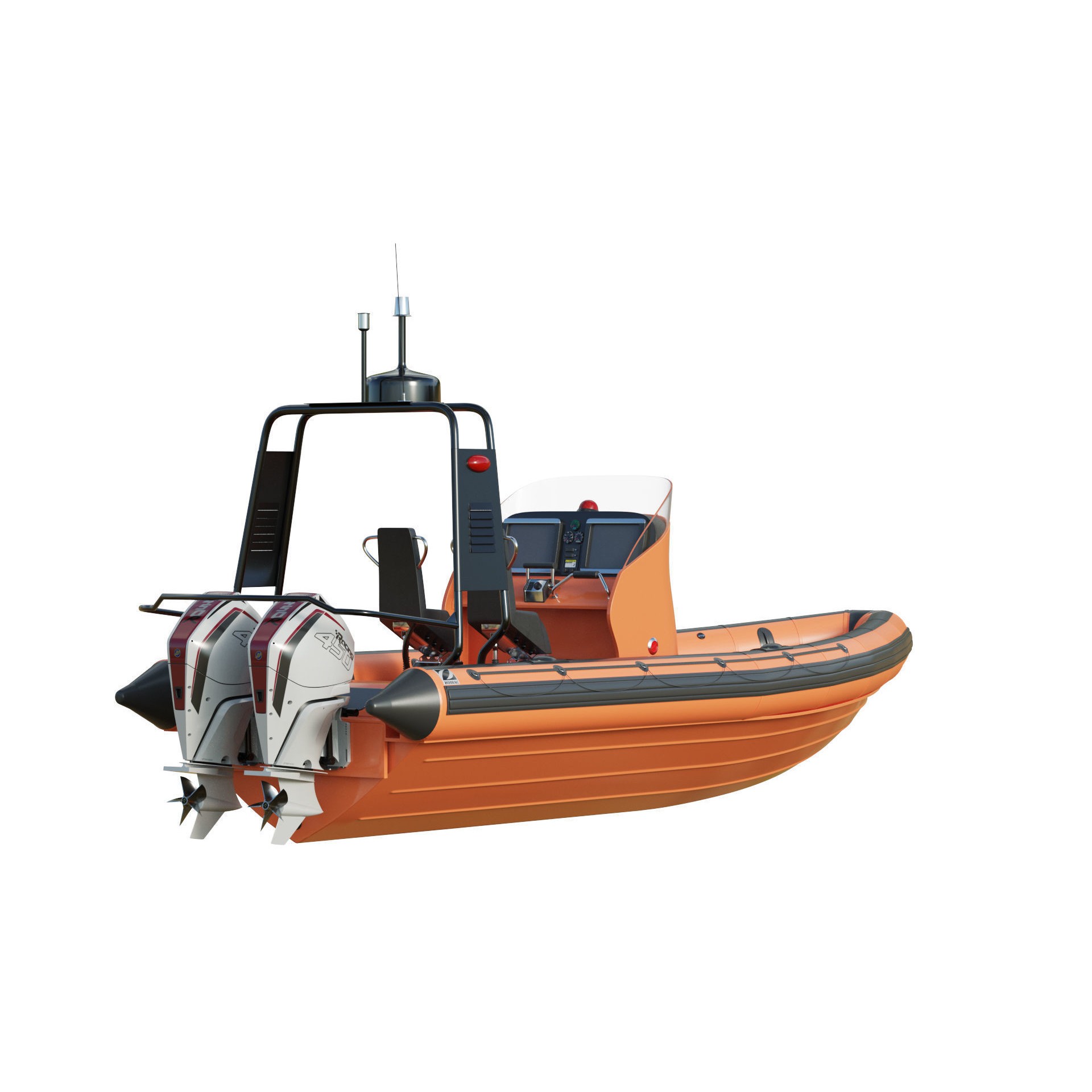 Zodiac Inflatable Lifeboat - Low-Poly Game-Ready 3D Model - View 25