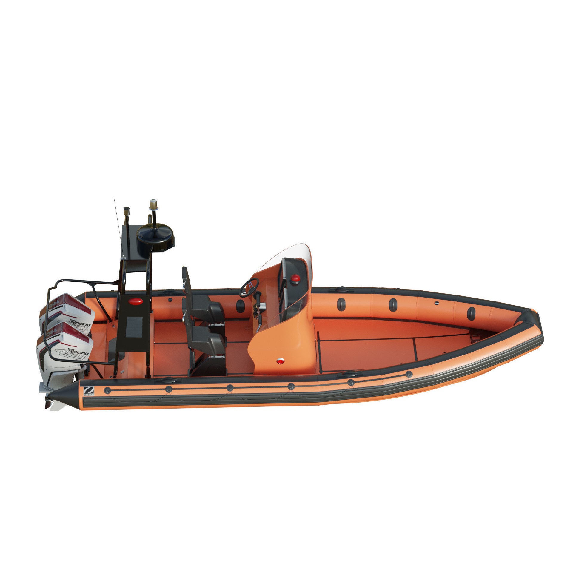 Zodiac Inflatable Lifeboat - Low-Poly Game-Ready 3D Model - View 26
