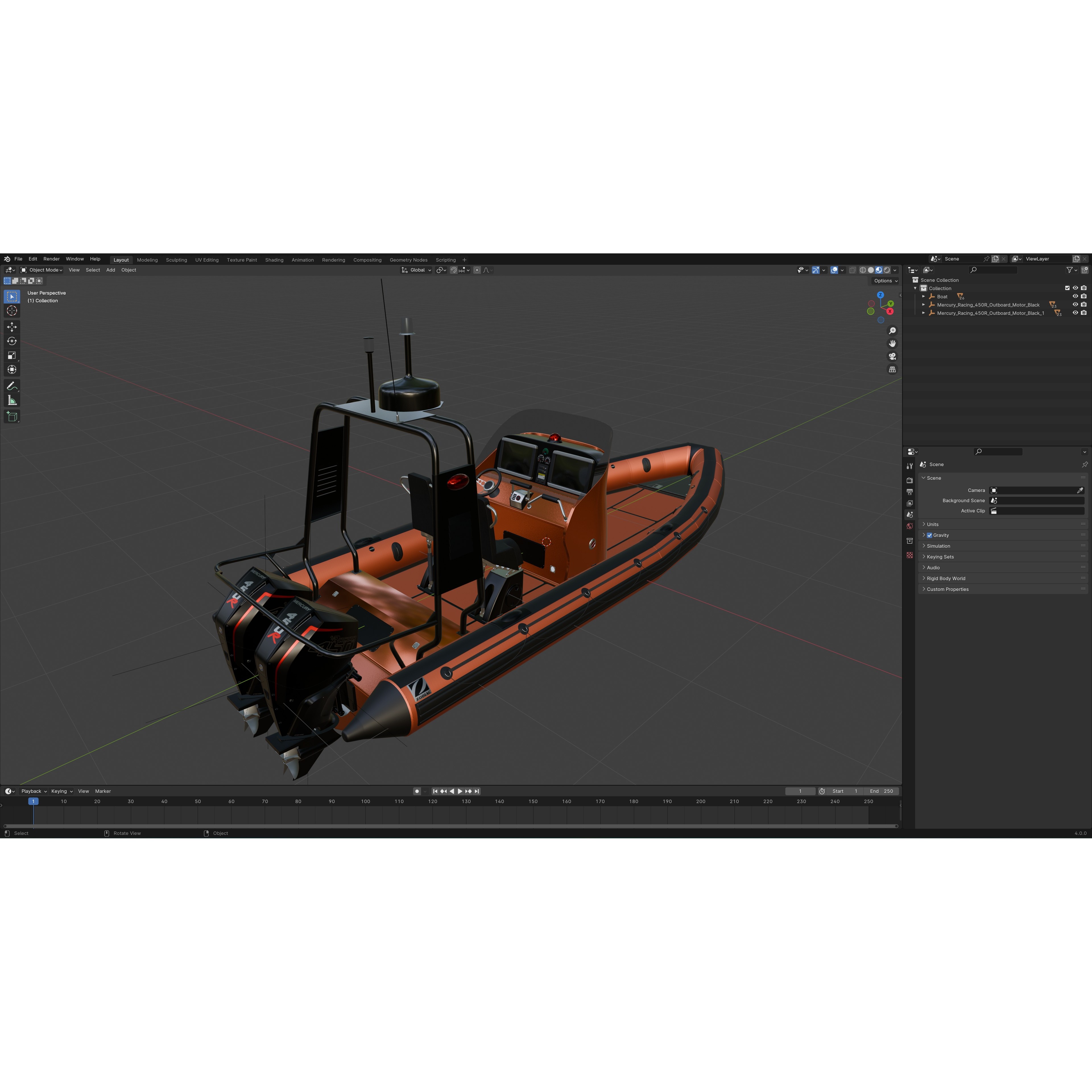 Zodiac Inflatable Lifeboat - Low-Poly Game-Ready 3D Model - View 31