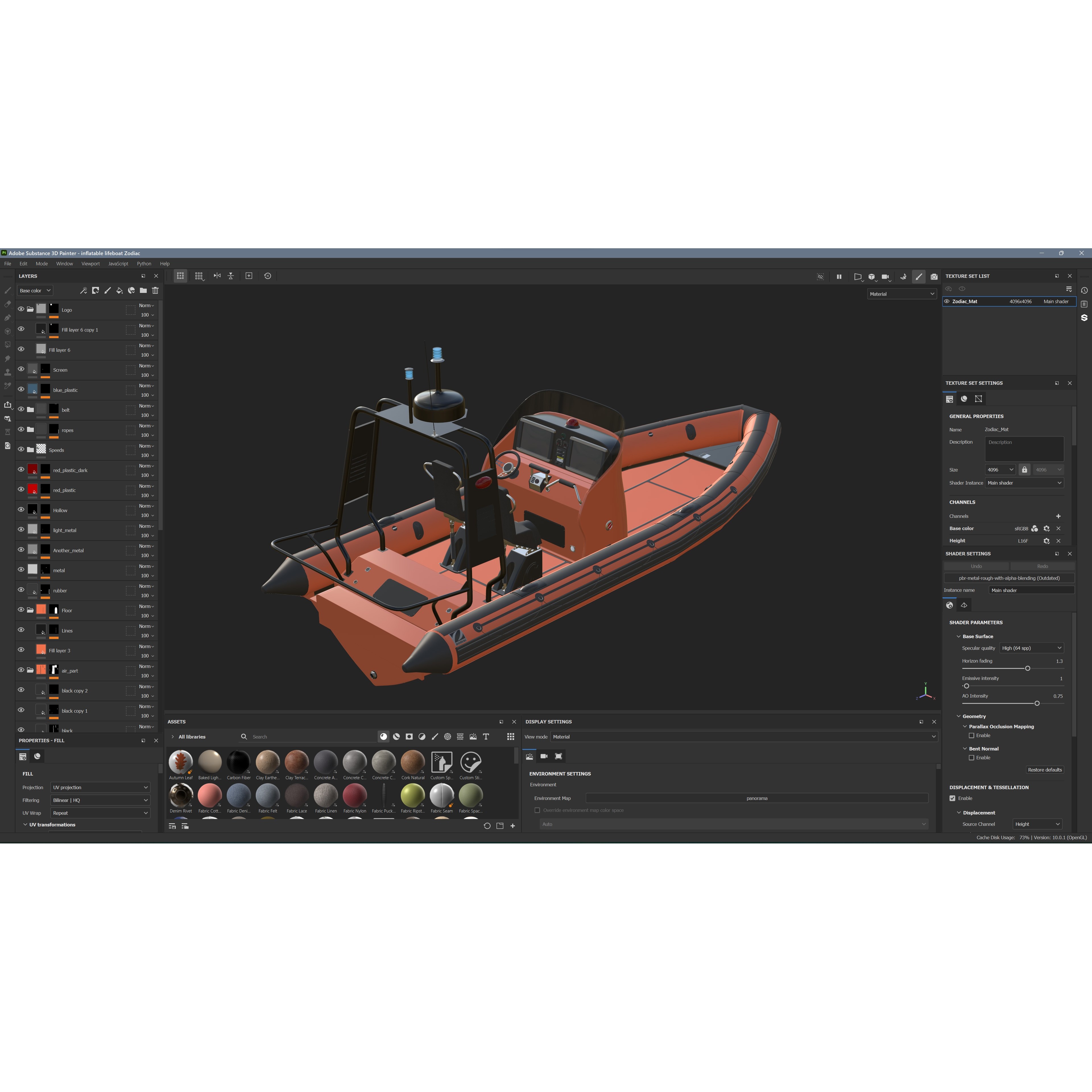 Zodiac Inflatable Lifeboat - Low-Poly Game-Ready 3D Model - View 34