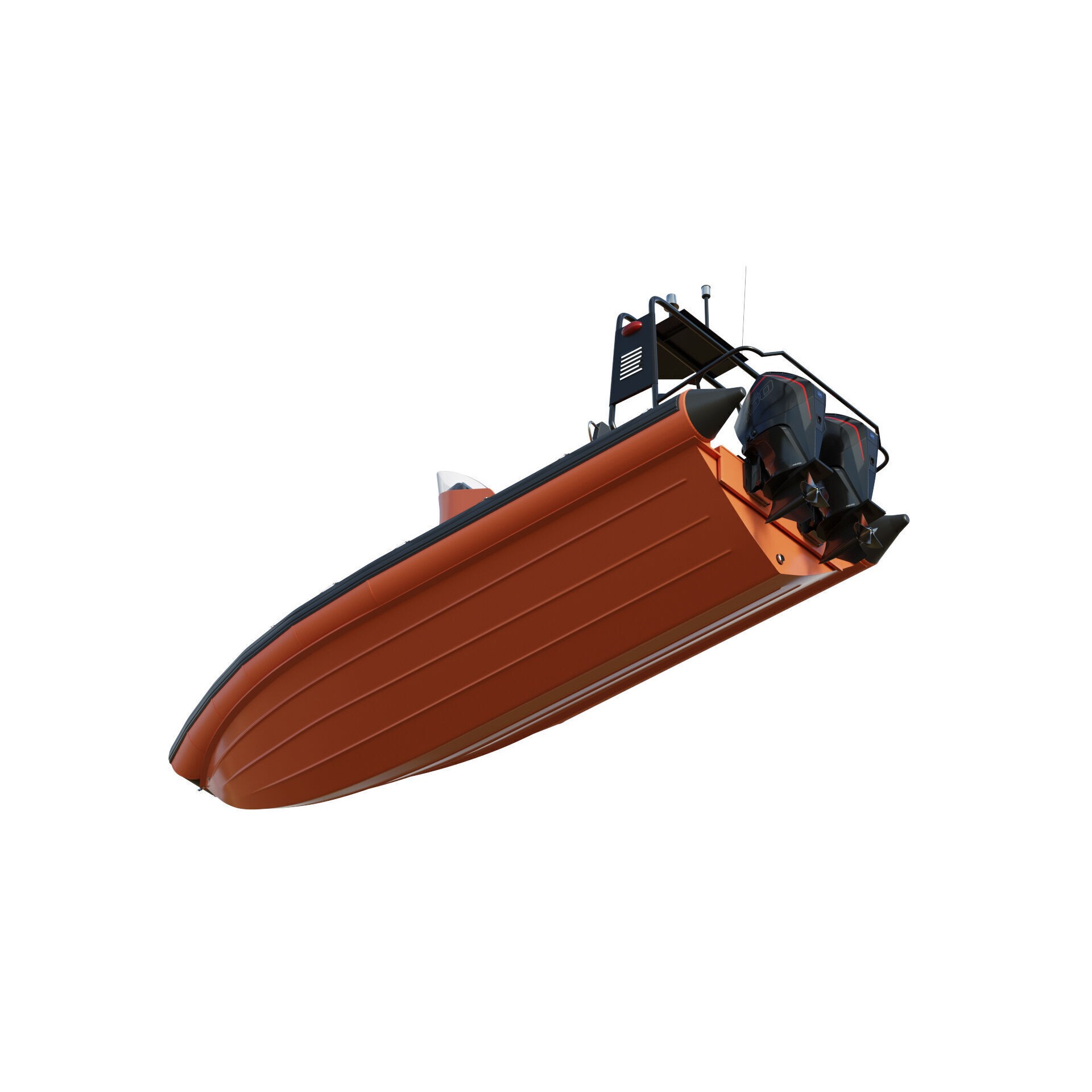 Zodiac Inflatable Lifeboat - Low-Poly Game-Ready 3D Model - View 6