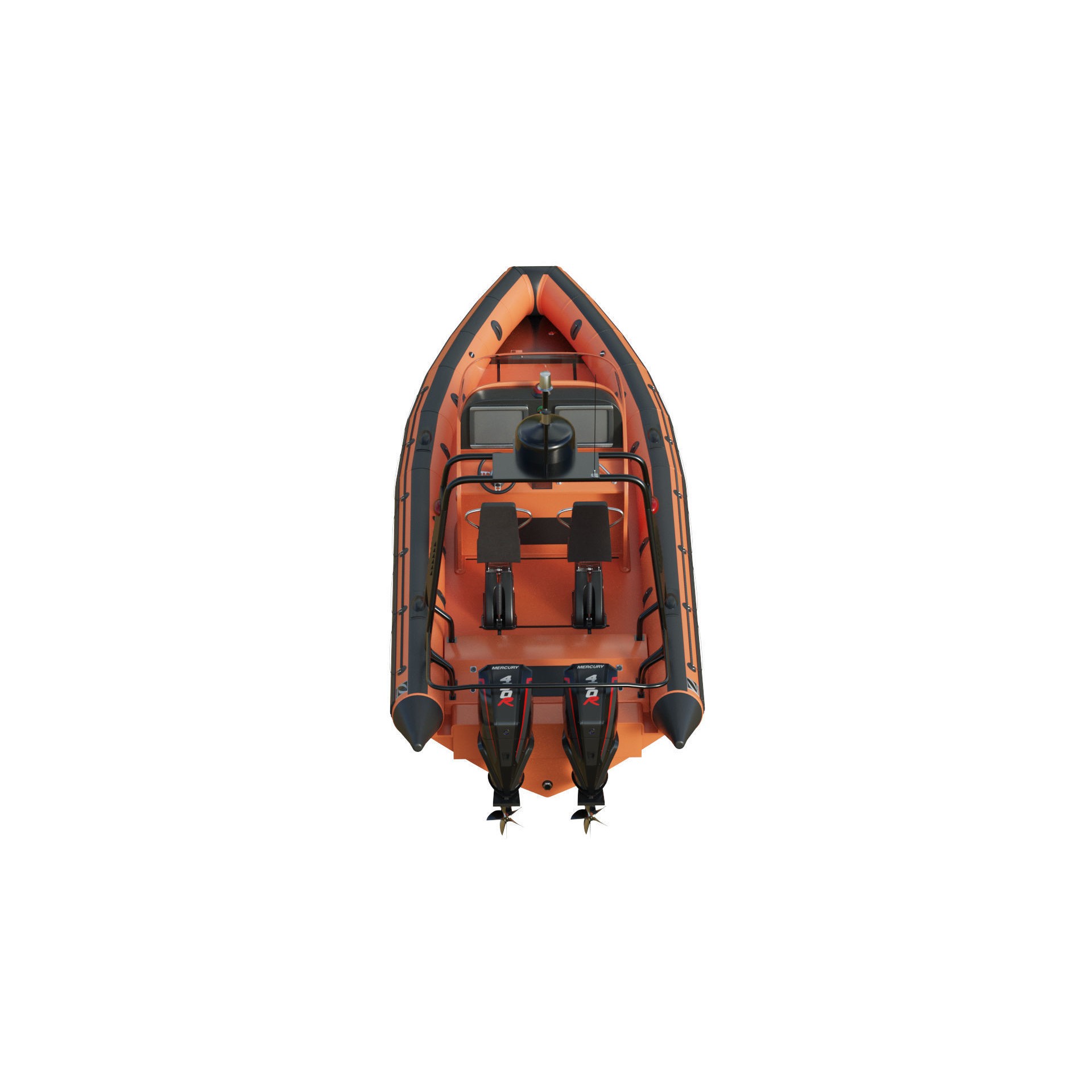 Zodiac Inflatable Lifeboat - Low-Poly Game-Ready 3D Model - View 9