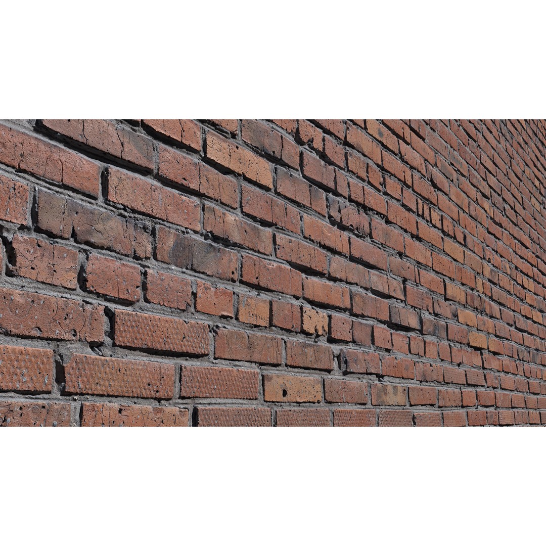 Vintage Old Brick 3D Model – High Poly Architectural Texture, FBX - View 3