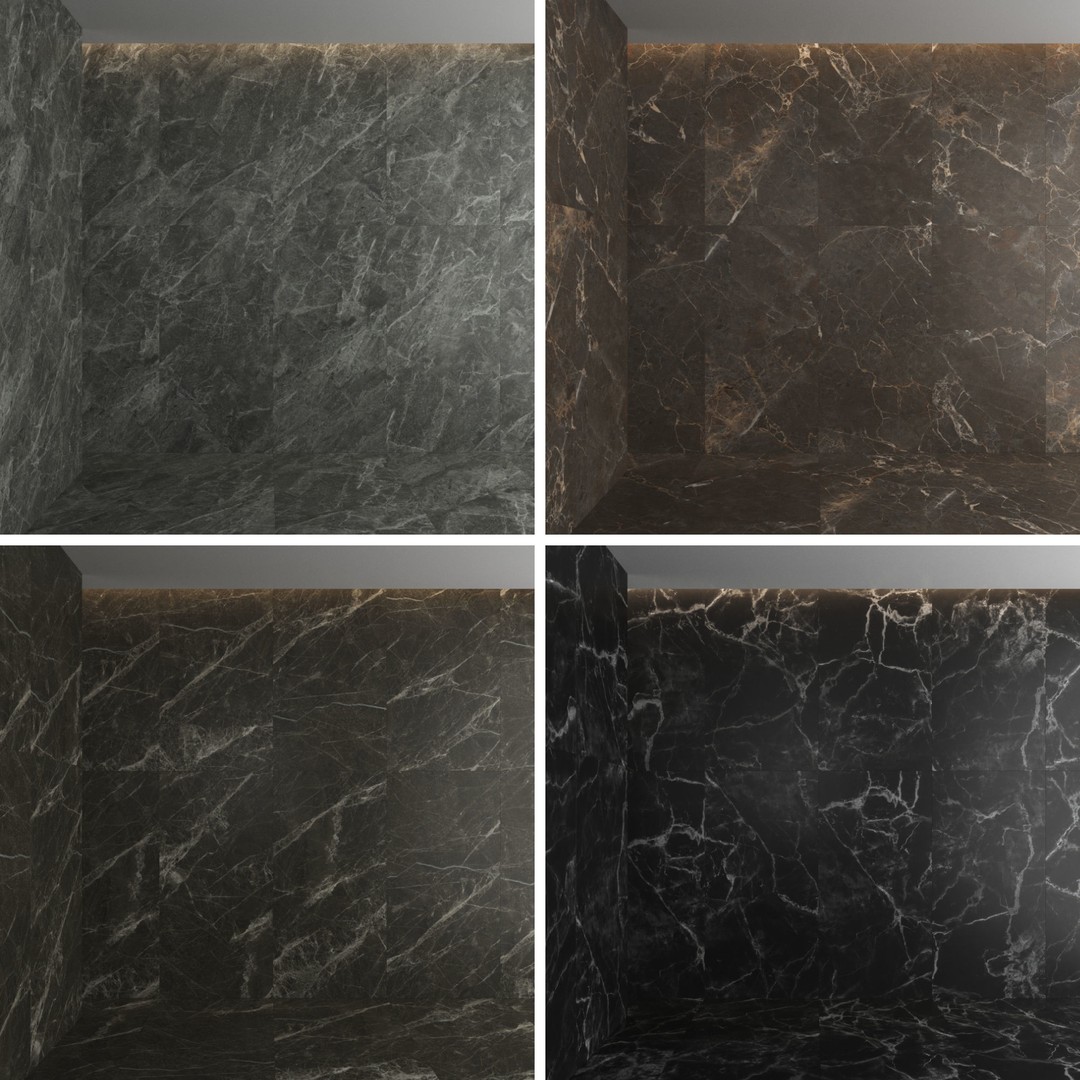 Marble Porcelain Tiles 3D Model – PBR Textures, Multiple Sizes, FBX & OBJ - View 4