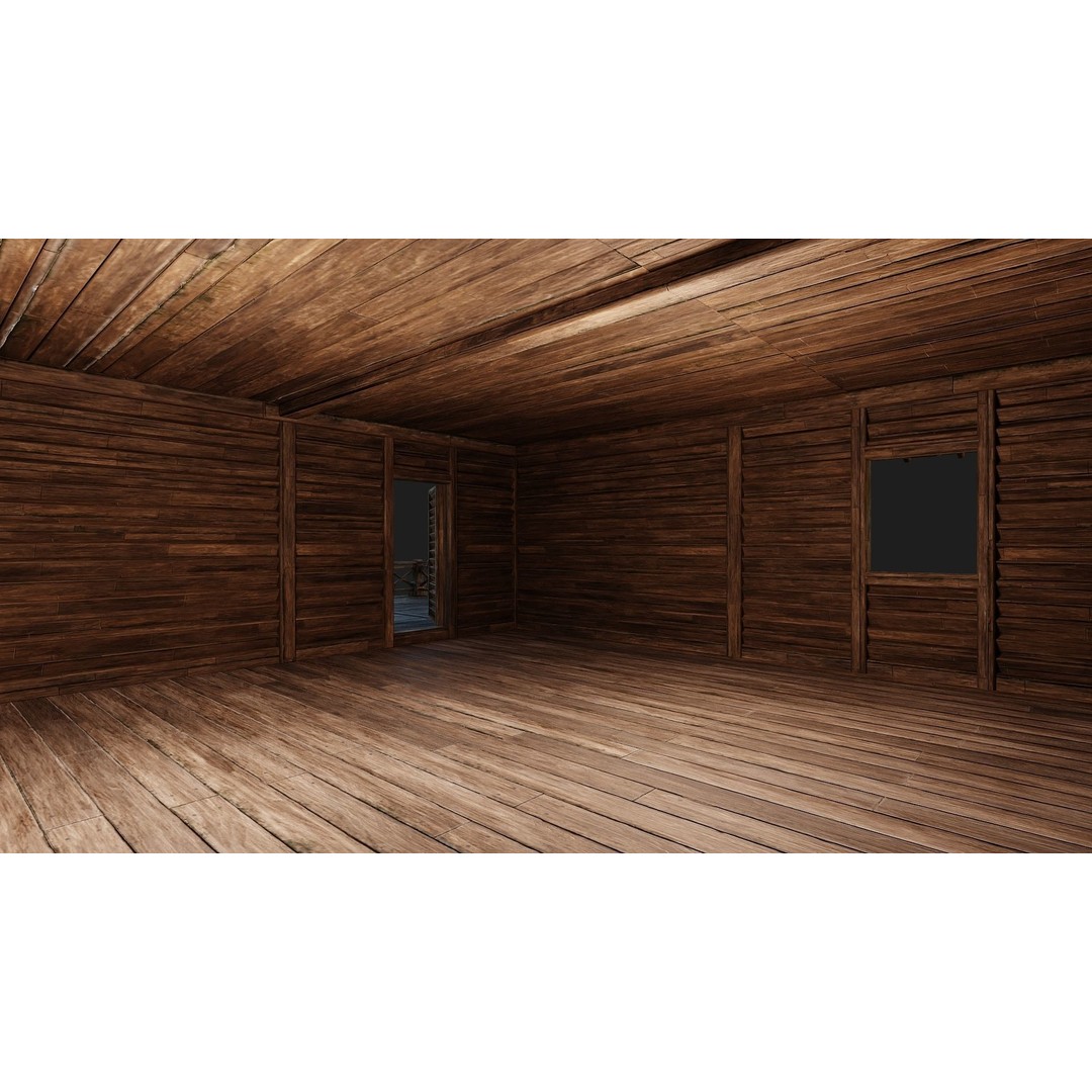 Old Wooden House 3D Model – Low Poly Game Ready Asset, FBX, OBJ - View 7