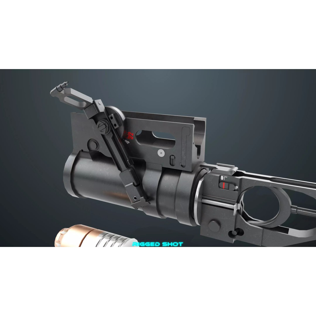 Grenade Launcher 3D Model – Low Poly Game Asset, FBX, PBR Textures - View 16