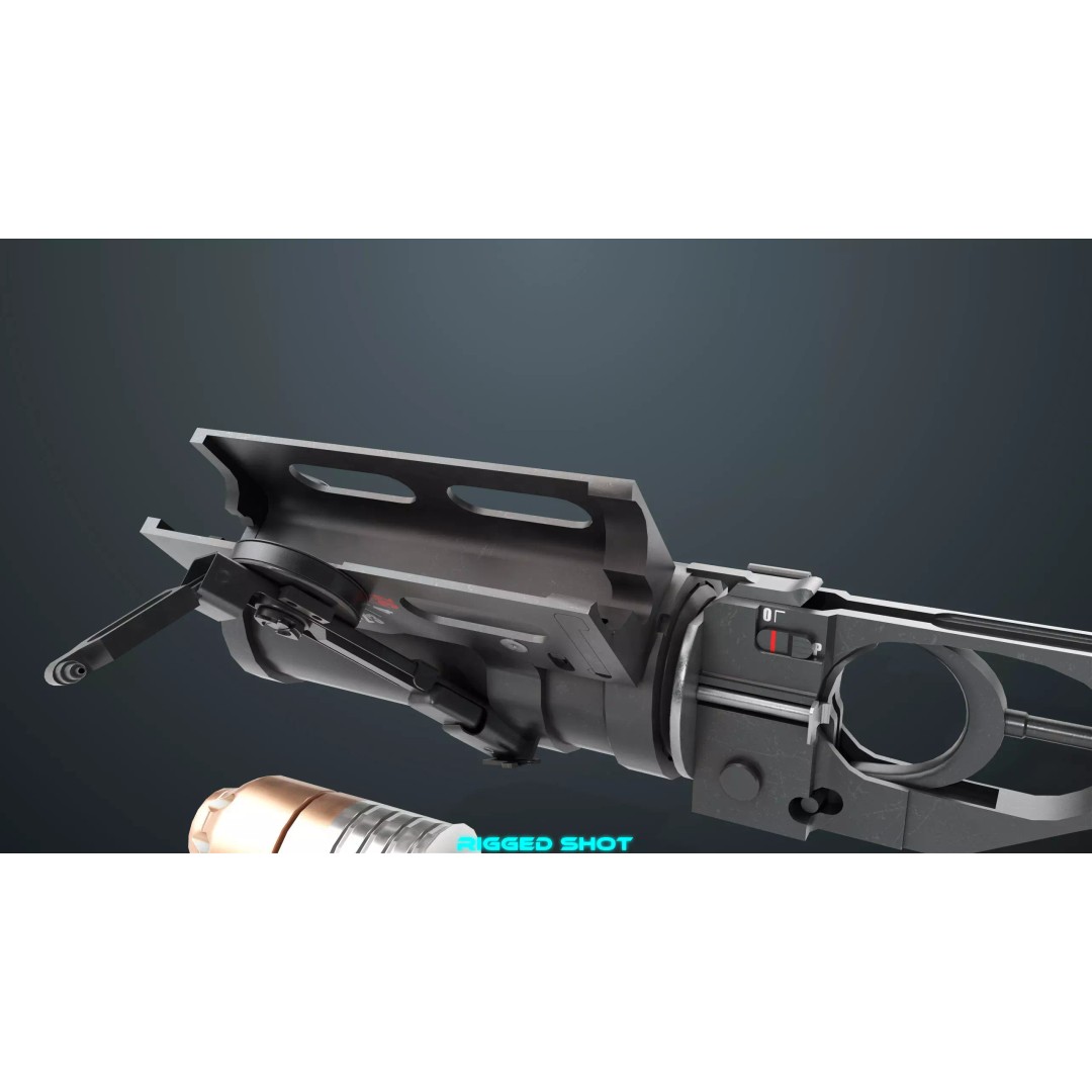 Grenade Launcher 3D Model – Low Poly Game Asset, FBX, PBR Textures - View 17