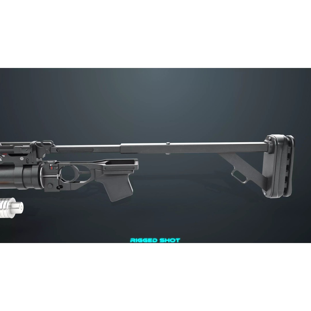 Grenade Launcher 3D Model – Low Poly Game Asset, FBX, PBR Textures - View 18
