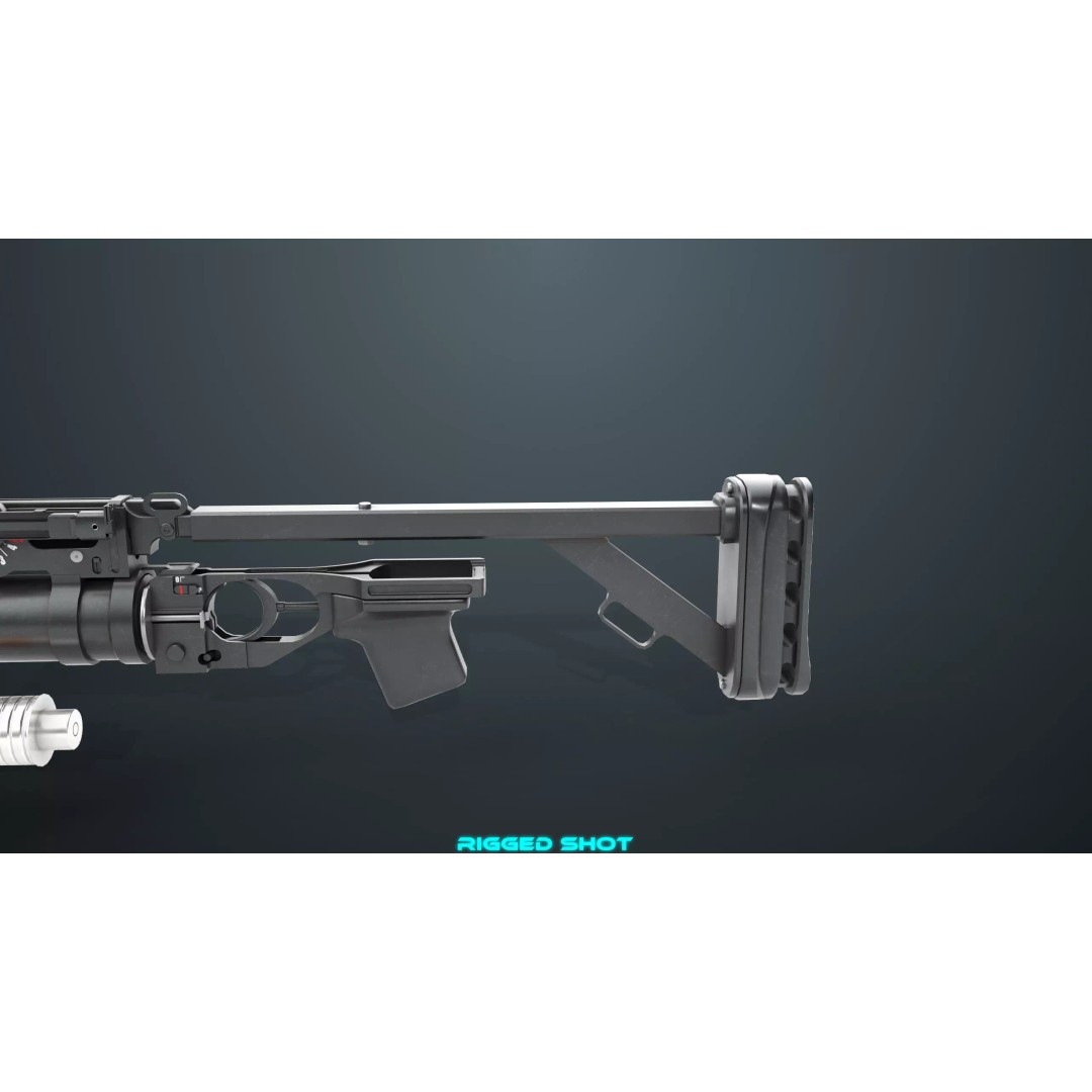 Grenade Launcher 3D Model – Low Poly Game Asset, FBX, PBR Textures - View 19